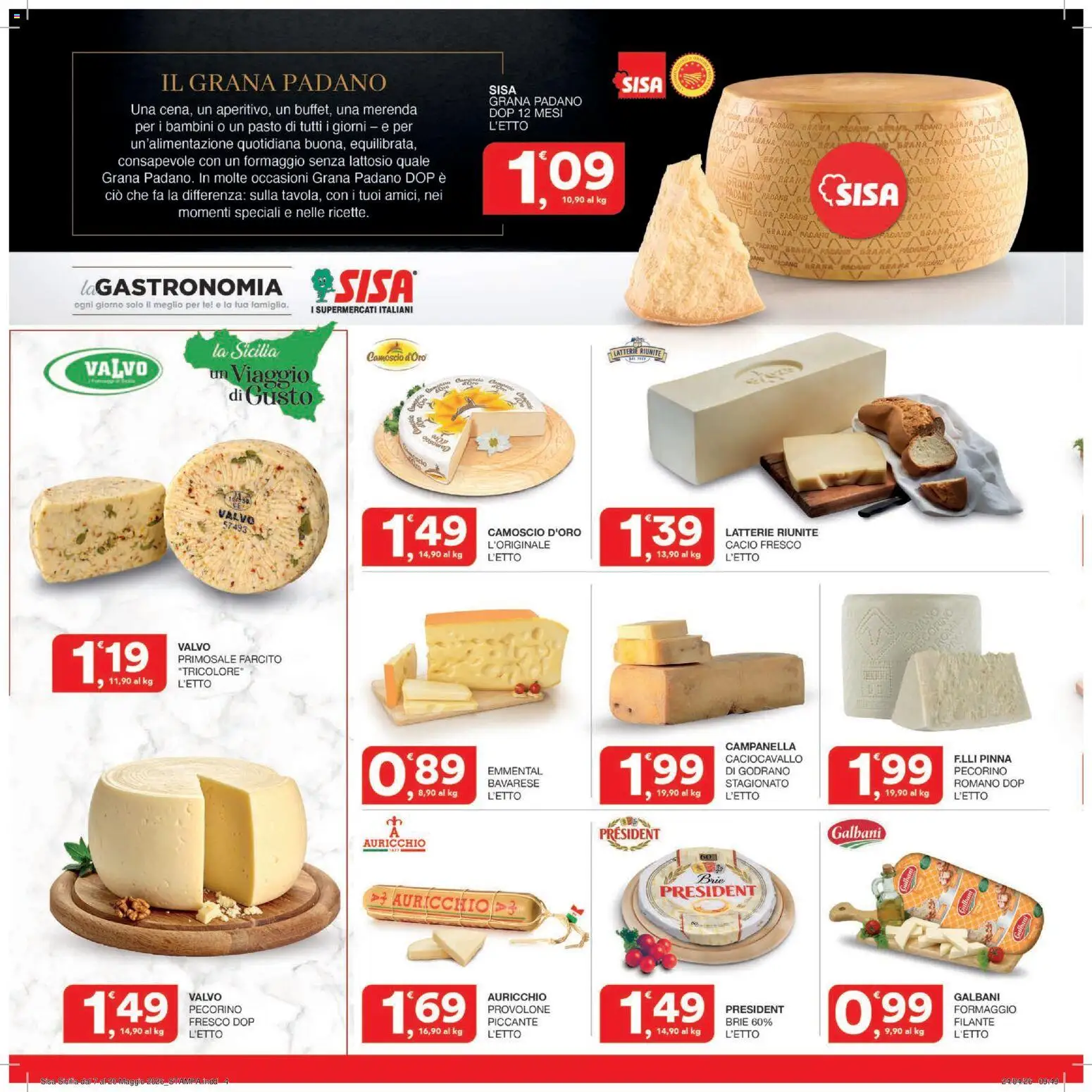 Volantino SISA del 07.05.2026 | Pagina: 4 | Prodotti: Tè, Grana Padano, Pecorino, Emmental