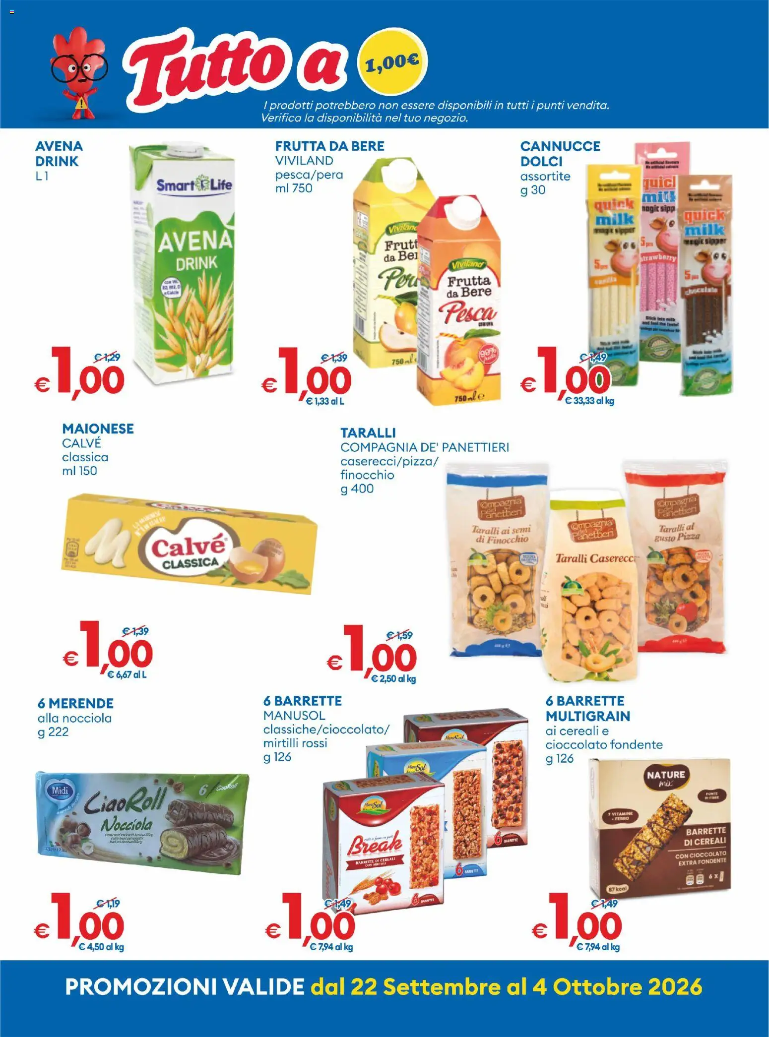 Volantino MD Discount del 22/09/2026 | Pagina: 5 | Prodotti: Pizza, Pesca, The, Taralli