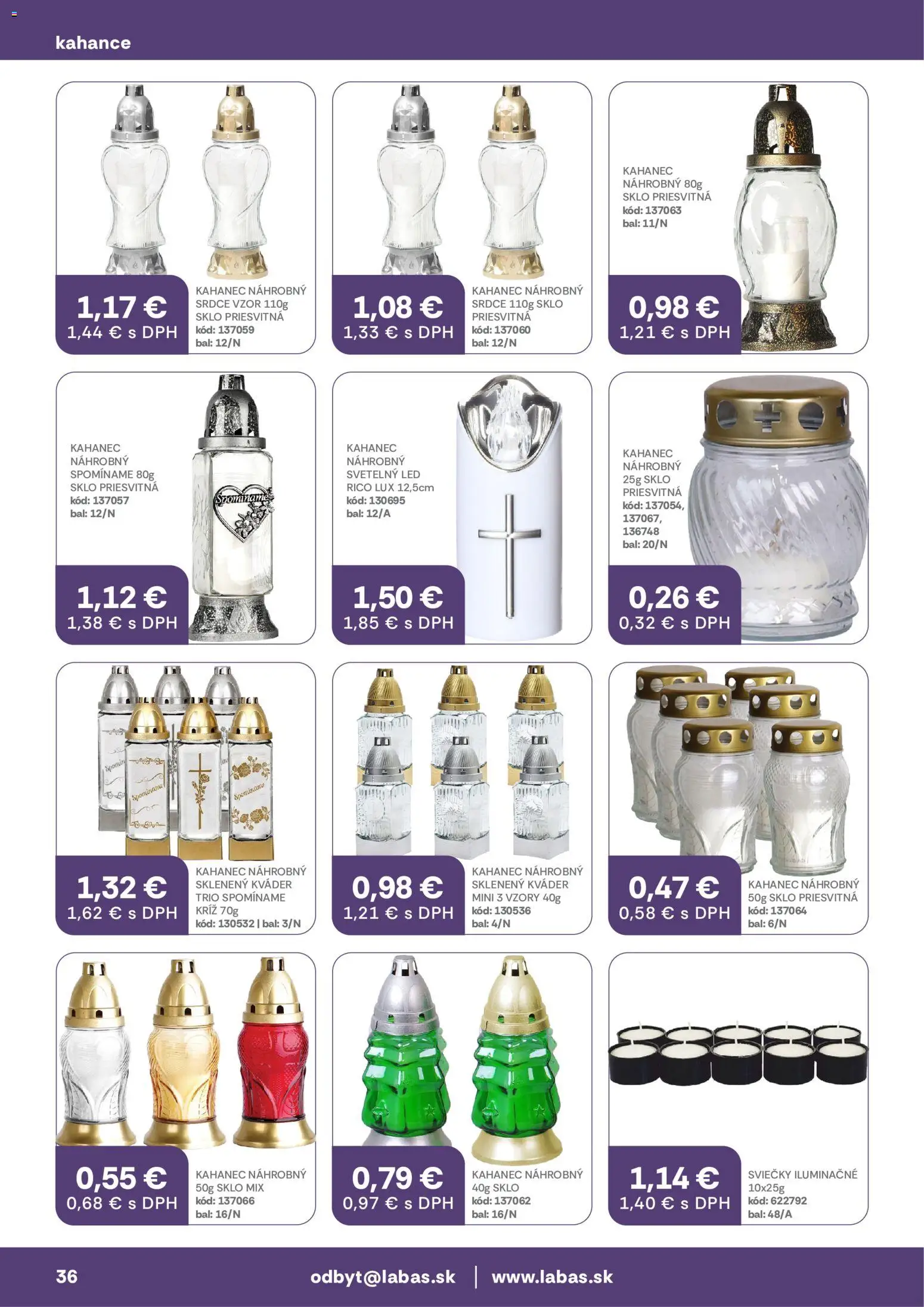 Nové Labaš akcie – leták je platný od 09.10.2026 | Strana: 36 | Produkty: Led, Sviečky