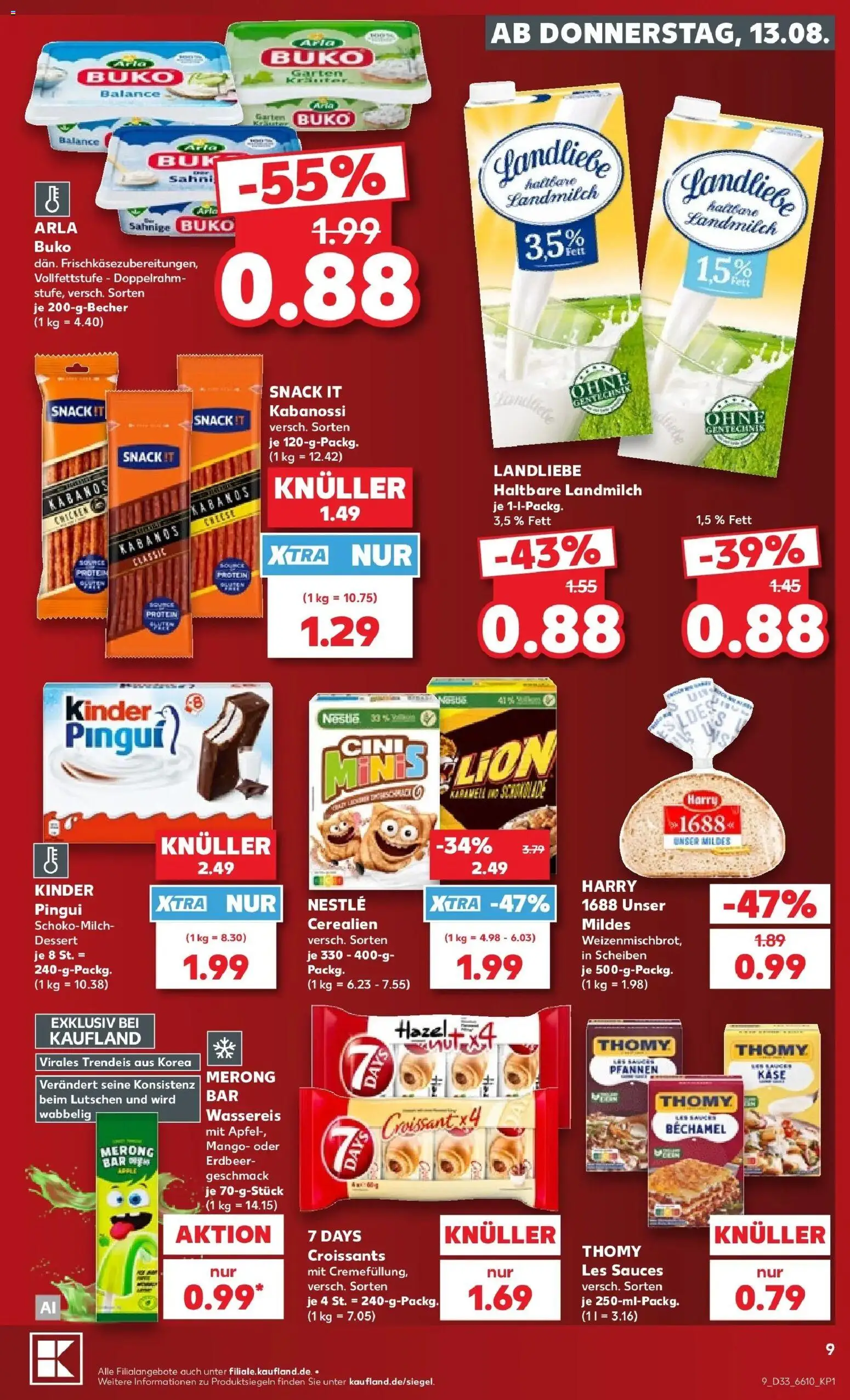 Prospekt Kaufland ab 13.08.2026 » Angebote Online zum Blättern | Seite: 13 | Produkte: Croissant, Mango, Arla buko, Cini Minis