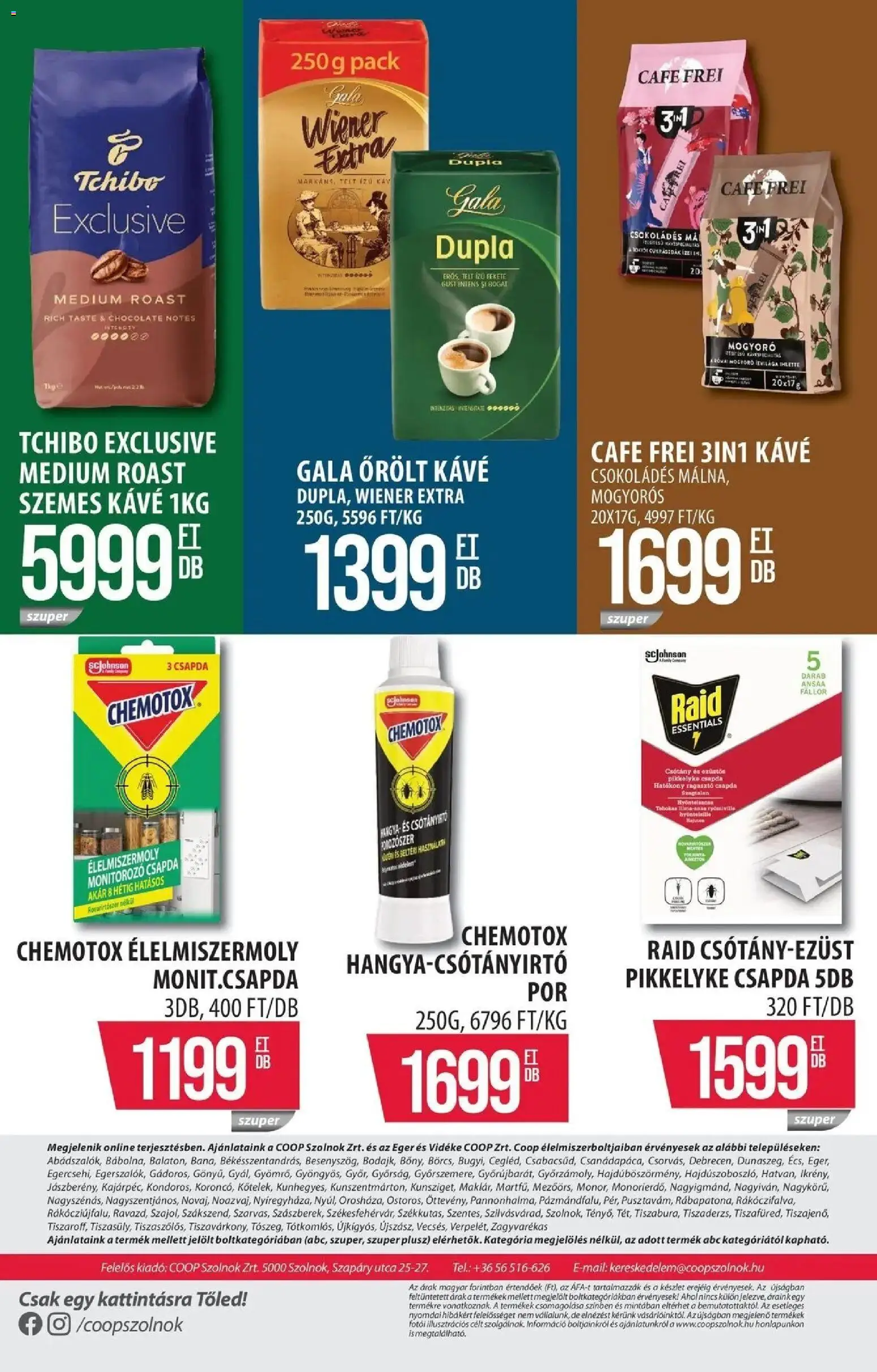 COOP Szolnok akciós ujság - amely érvényes a következő dátumtól: 07.05.2026 | Oldal: 16 | Termékek: Mogyoró, Kávé, Szemes kávé, Őrölt kávé