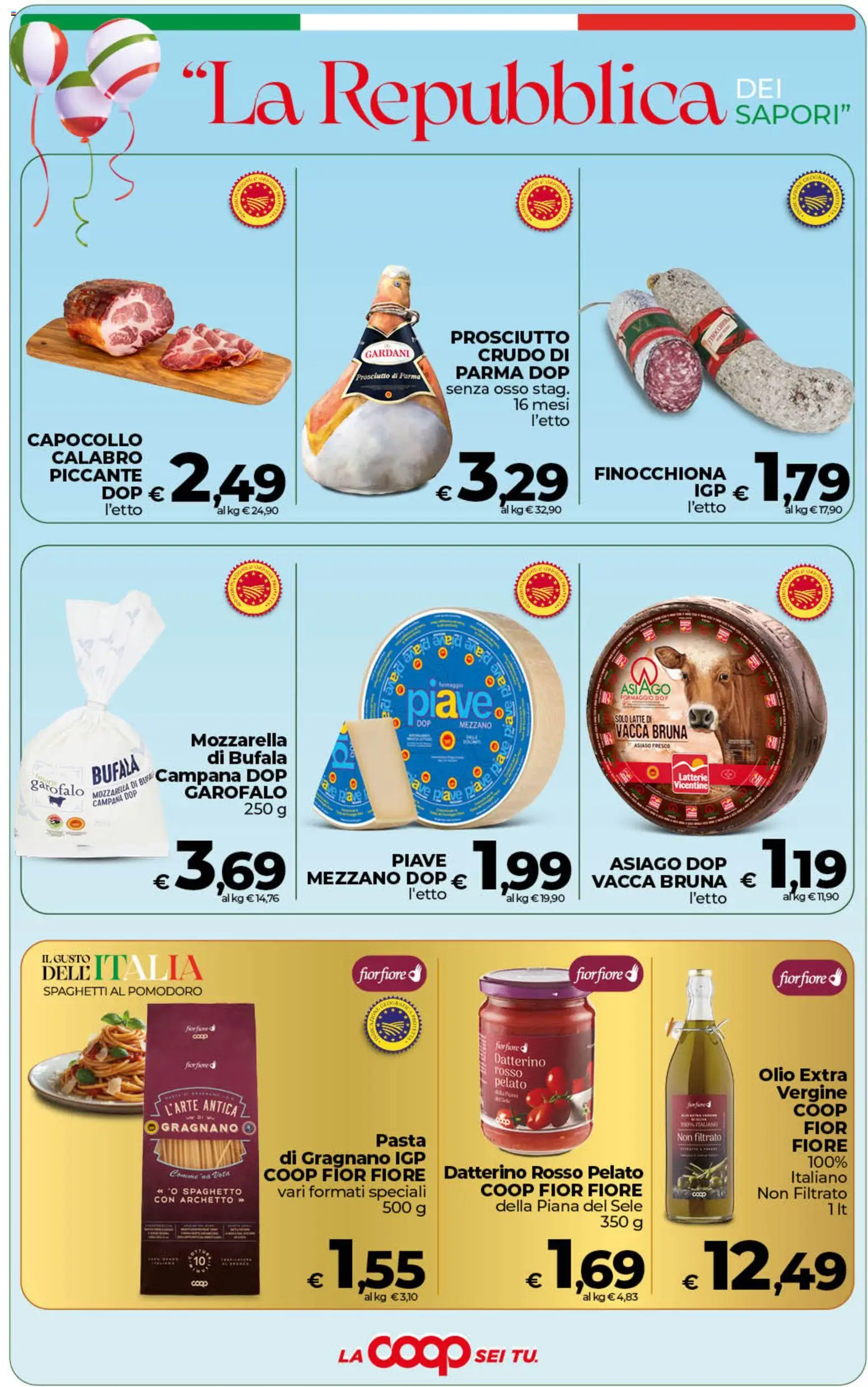 Volantino COOP del 29.05.2026 | Pagina: 10 | Prodotti: Prosciutto di Parma, Latte, Olio, Pasta