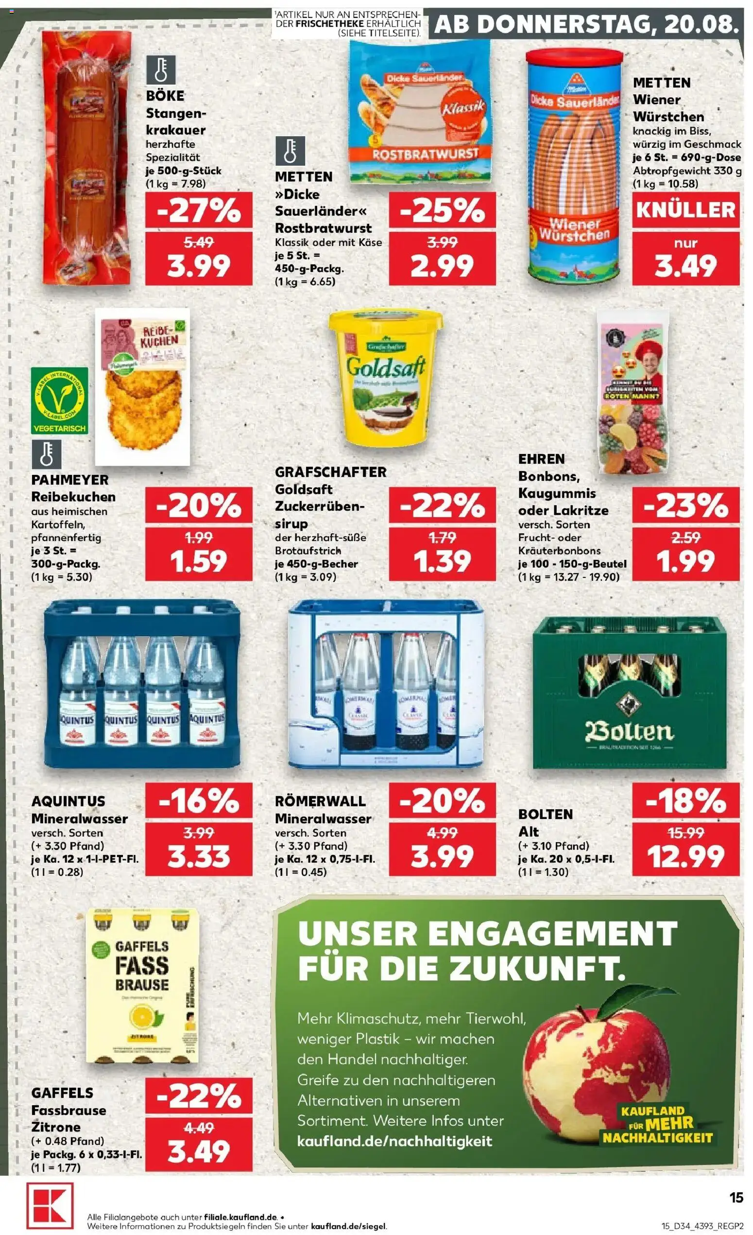 Prospekt Kaufland ab 17.08.2026 » Angebote Online zum Blättern | Seite: 26 | Produkte: Käse, Mineralwasser, Zitrone, Kuchen