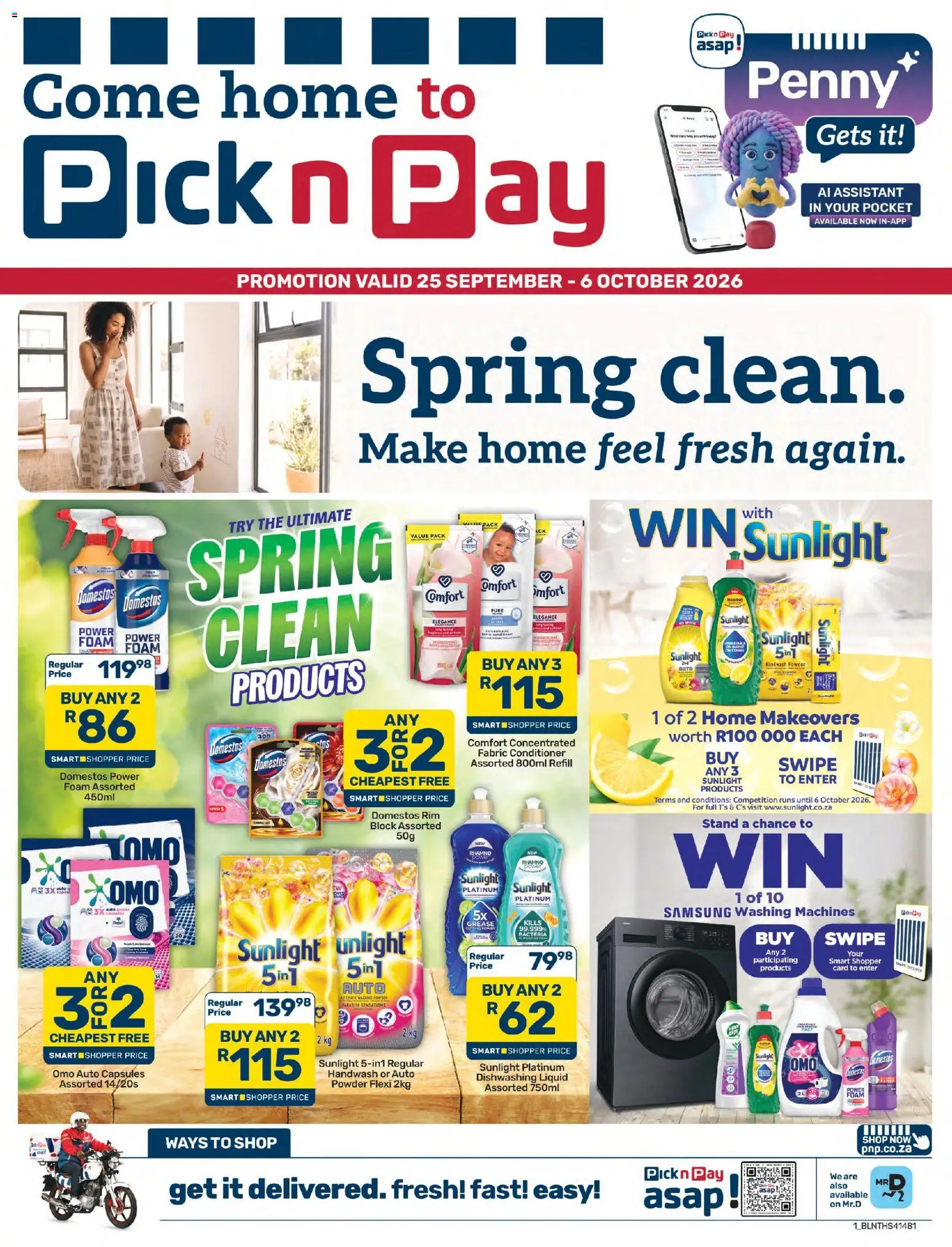 New Pick n Pay catalogue – valid from 25/09/2026 | Page: 1 | Products: Powder, Conditioner, Foam, Dishwashing liquid
