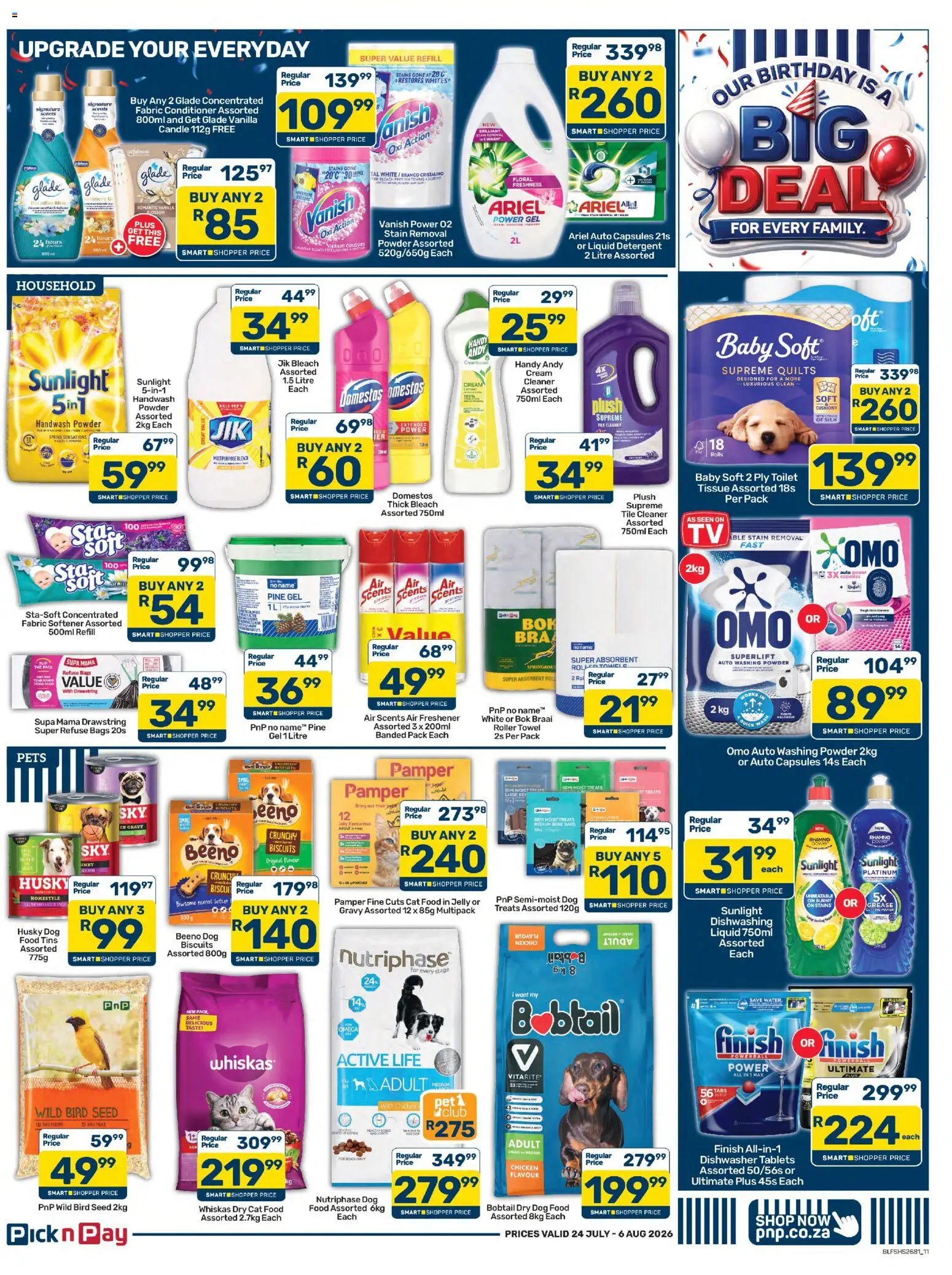 New Pick n Pay catalogue – valid from 24/07/2026 | Page: 11 | Products: Biscuits, Refuse bags, Gravy, Detergent