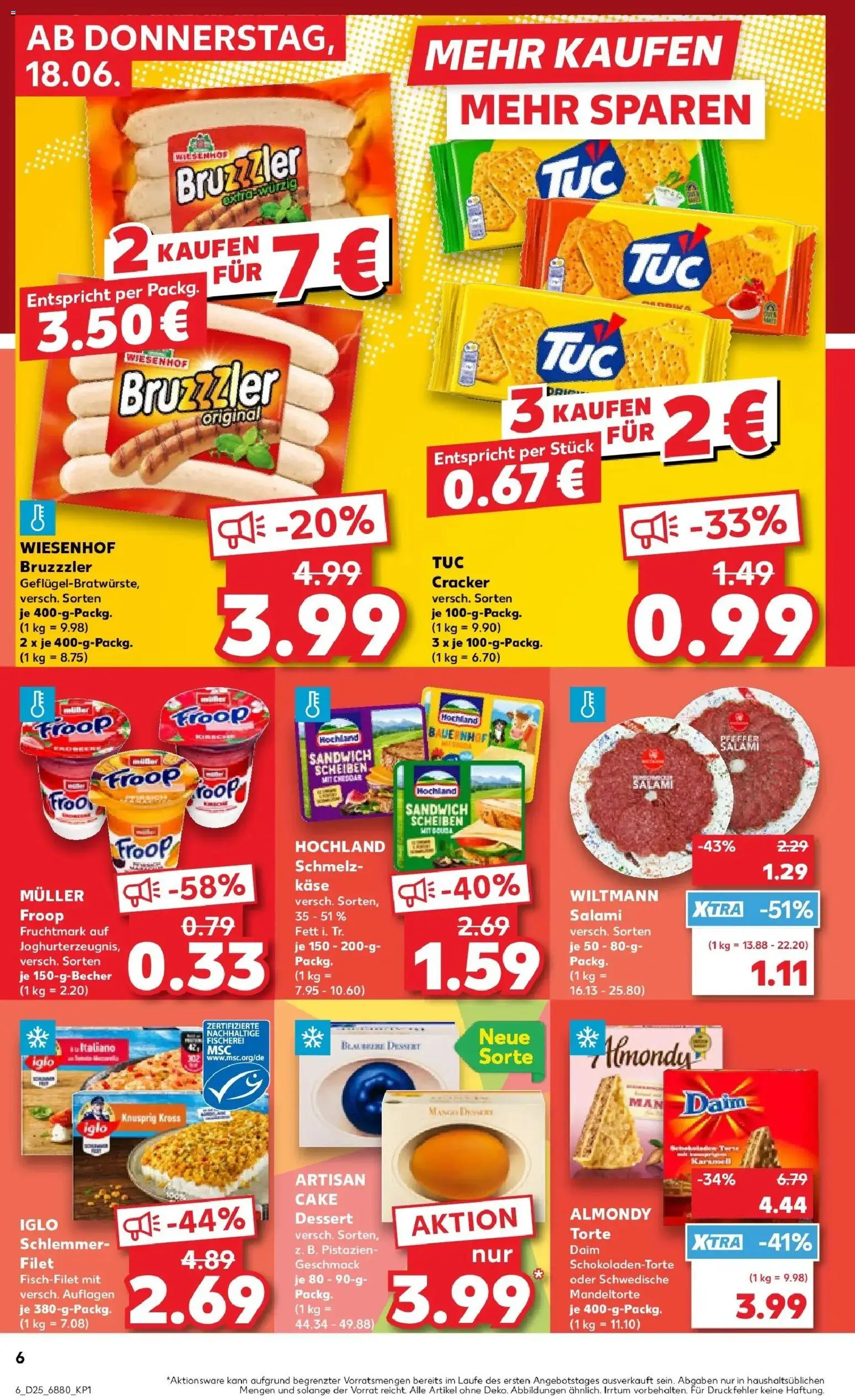 Kaufland Prospekt Völklingen – gültig ab 15.06.2026 | Seite: 17 | Produkte: Käse, Iglo, Pistazien, Salami