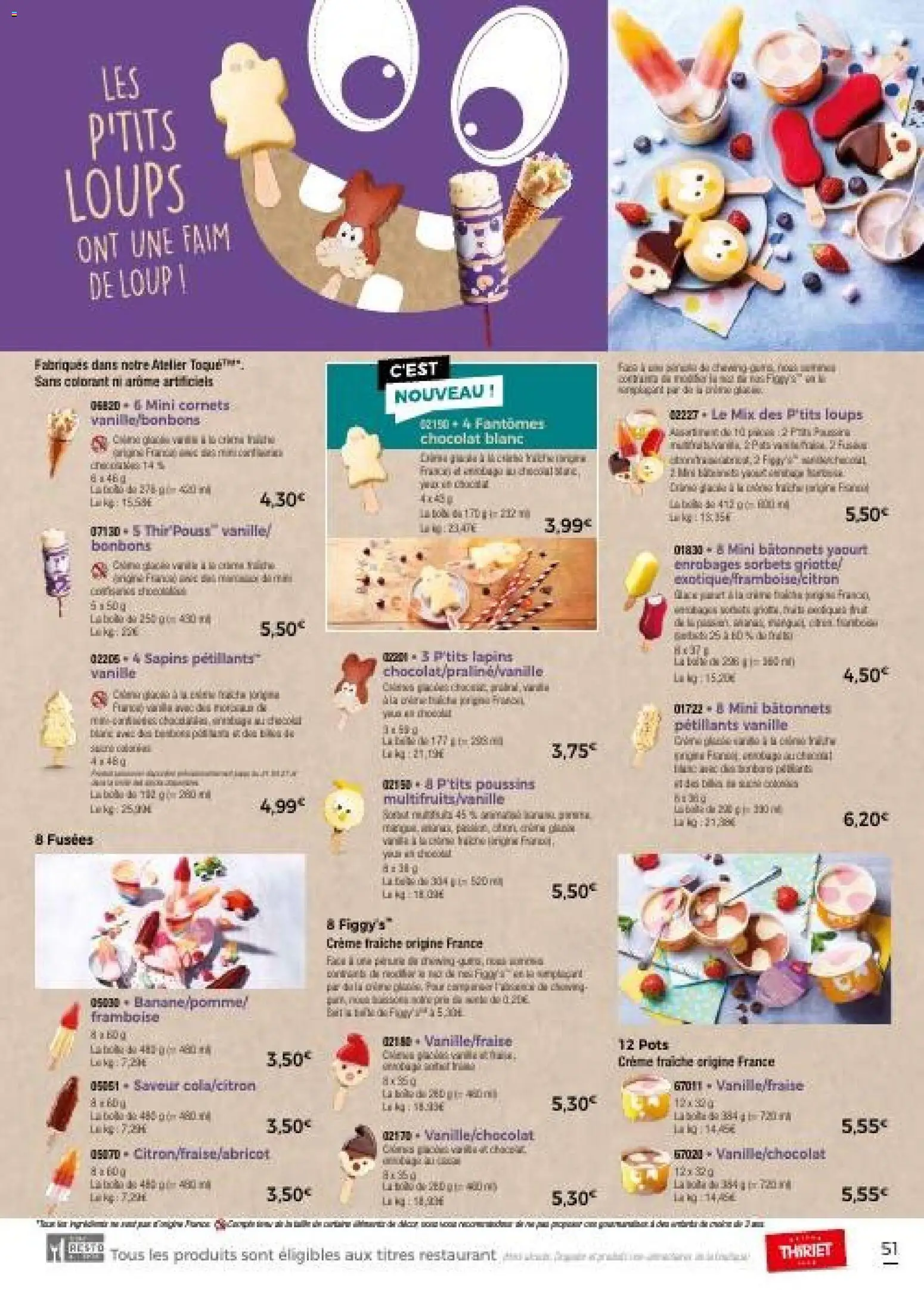 {H1} | Page: 51 | Produits: Fraise, Vanille, Chocolat, Bonbons