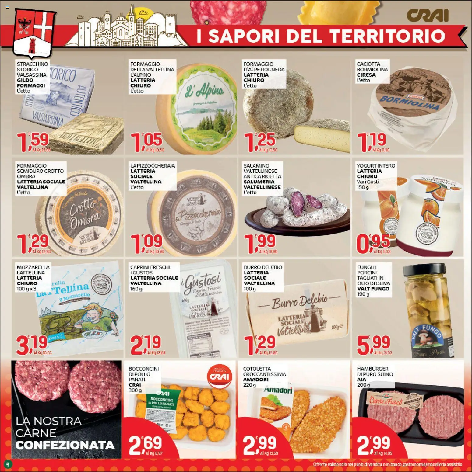 Volantino CRAI del 29/10/2026 | Pagina: 4 | Prodotti: Mozzarella, Formaggio, Olio, Olio di Oliva