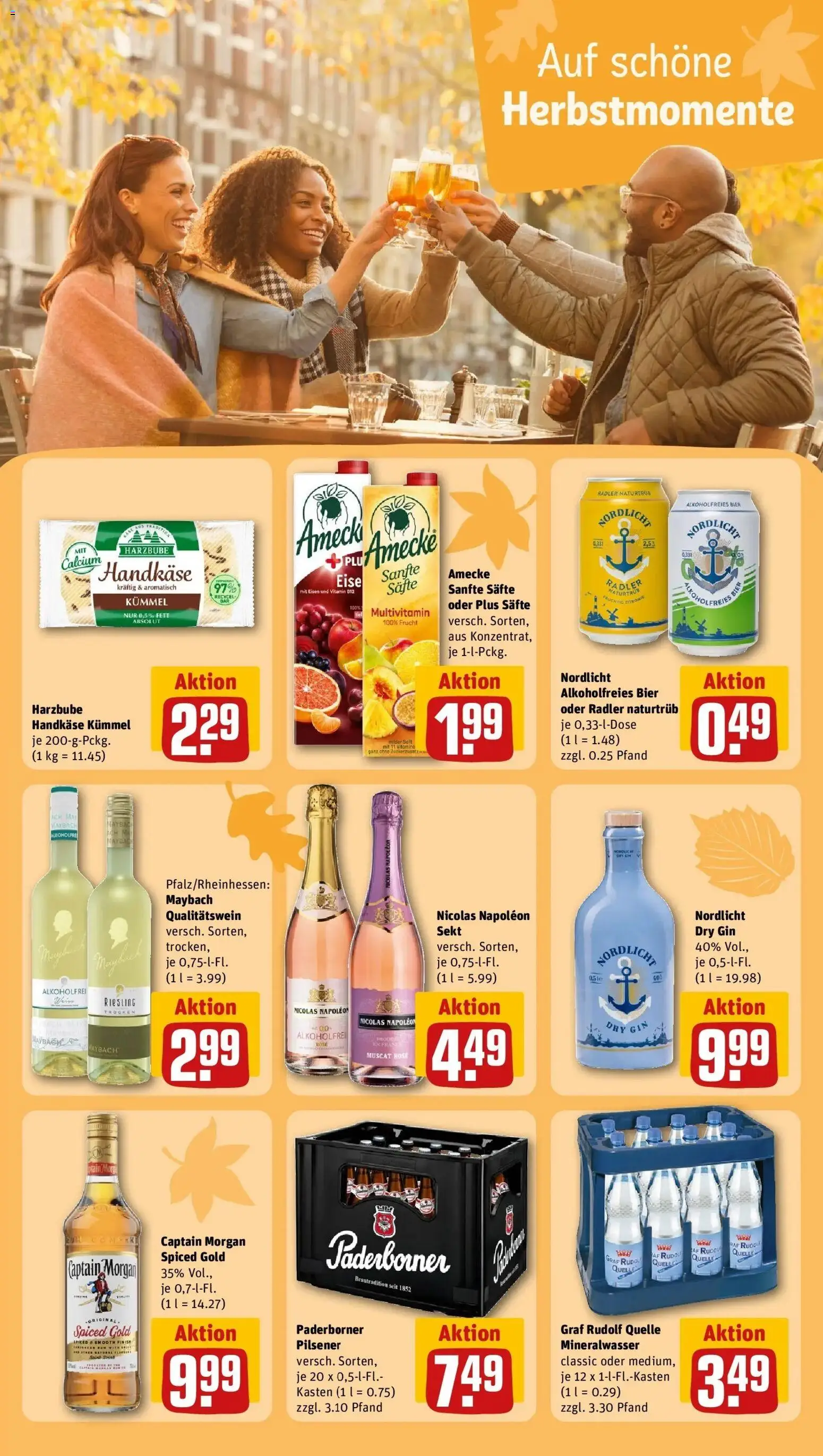 REWE Prospekt ab 19.10.2026 zum Blättern » Angebote | Seite: 16 | Produkte: Bier, Mineralwasser, Radler, Captain morgan
