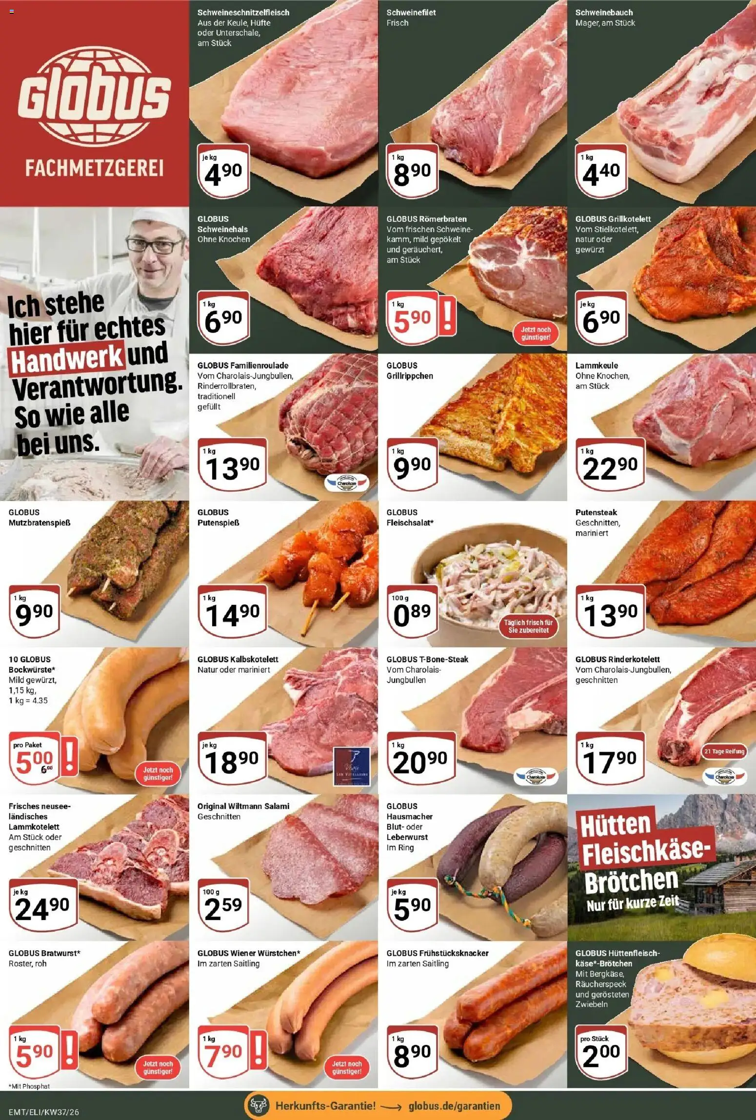Globus Prospekt Mittelhausen (ab 07.09.2026) » Angebote online | Seite: 10 | Produkte: Lammkeule, Käse, Schweinebauch, Schweinefilet
