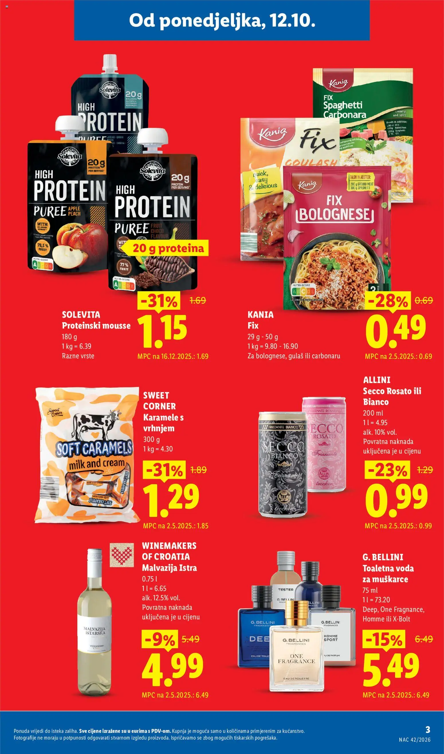 Lidl katalog | vrijedi od 12.10.2026 | Stranica: 3 | Proizvodi: Protein, Kania, Voda