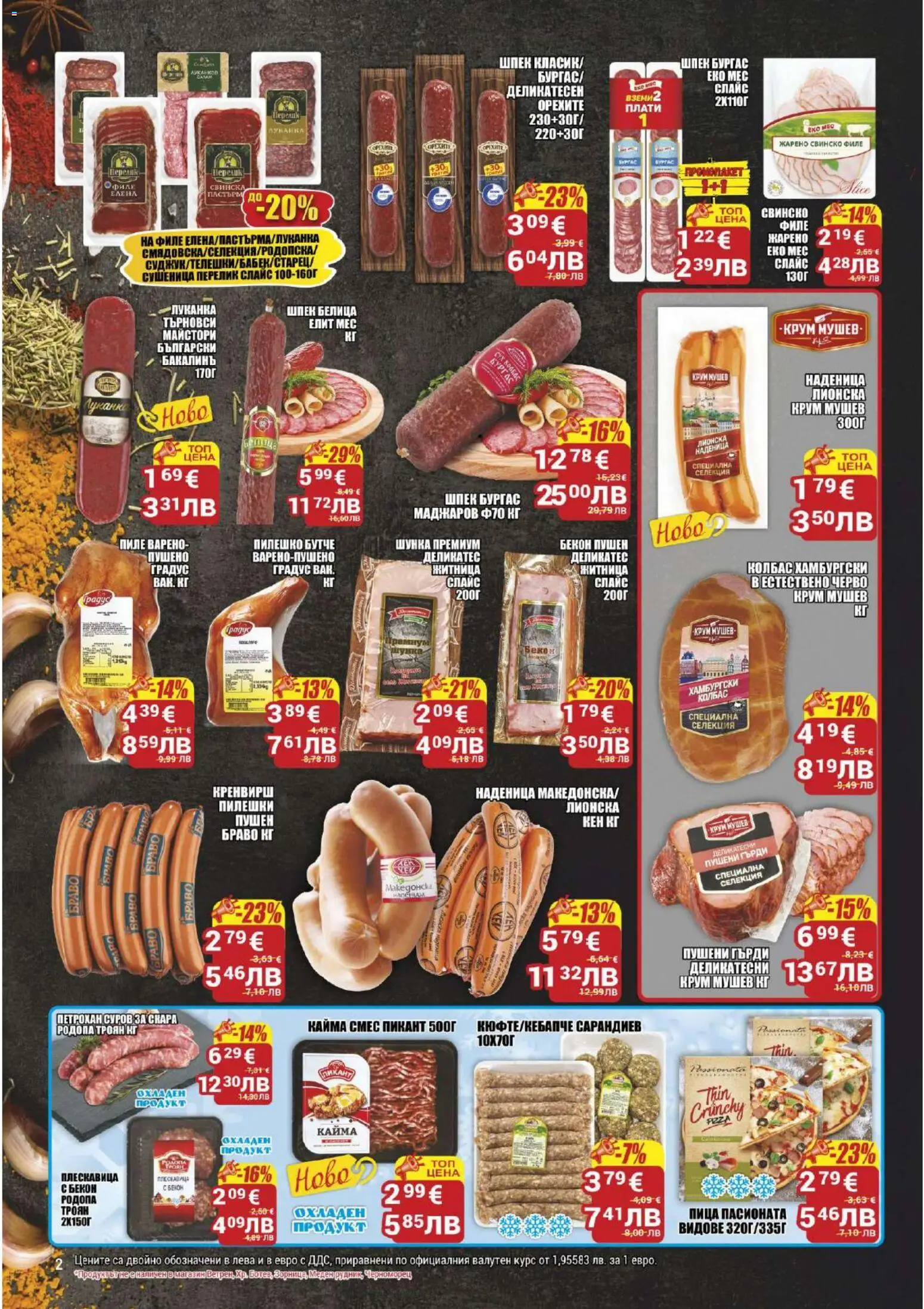 {H1} | Страница: 2 | Продукти: Пица, Наденица, Колбас, Кен