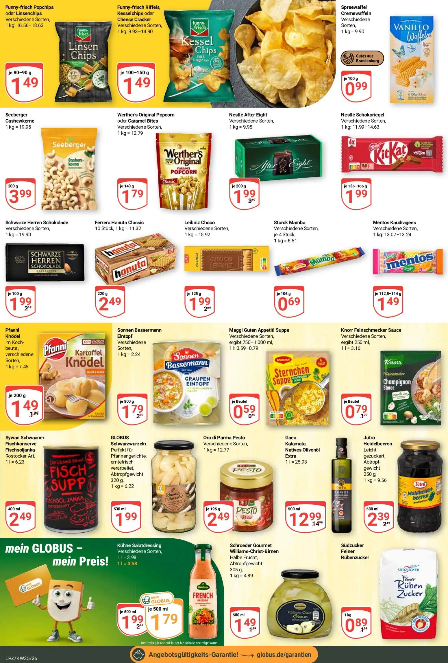 Globus Prospekt Leipzig – gültig ab 24.08.2026 | Seite: 17 | Produkte: Gewicht, Olivenol, Zucker, Chips