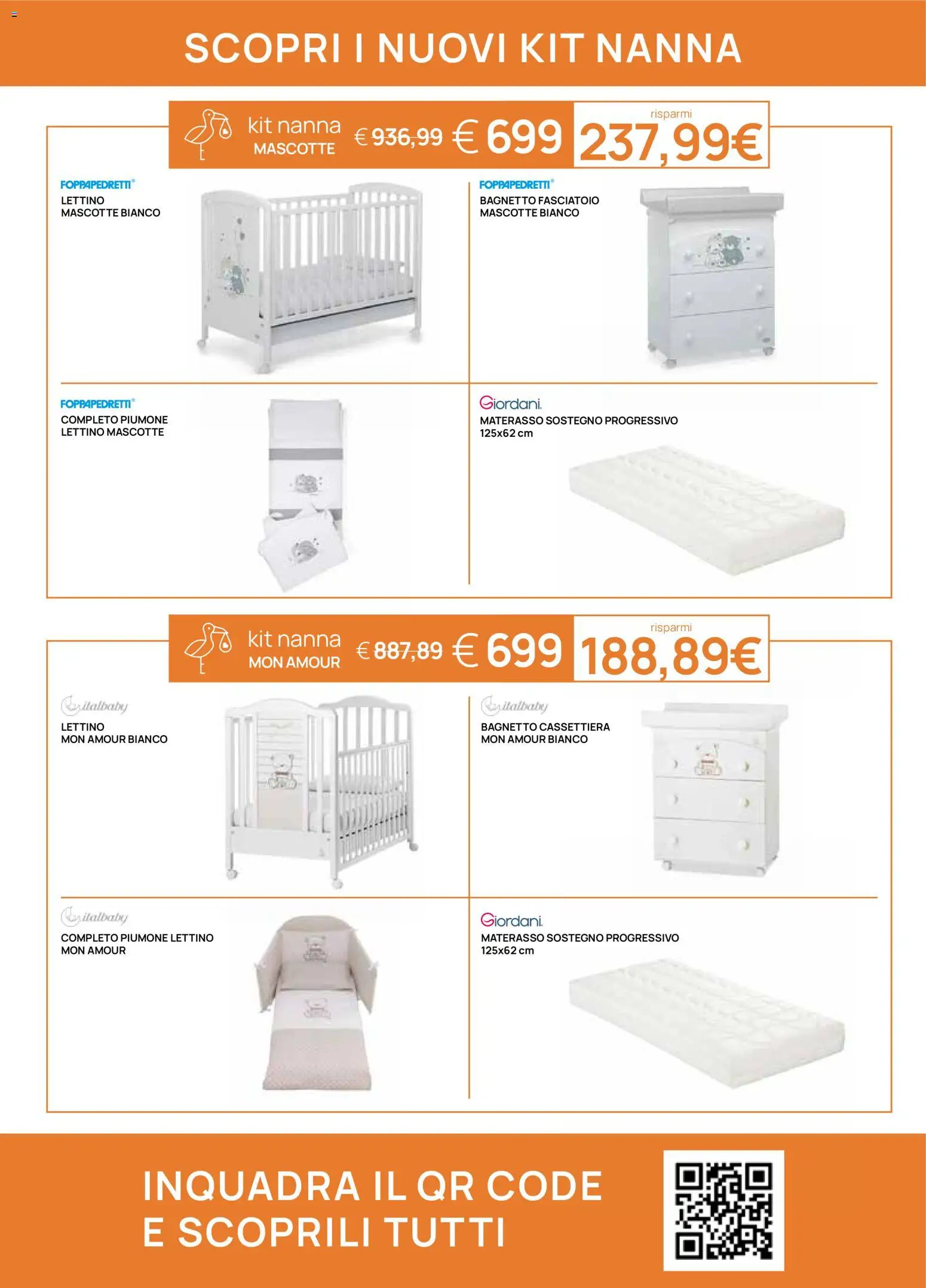 Volantino Prenatal del 08/10/2026 | Pagina: 21 | Prodotti: Lettino, Bagnetto, Materasso, Cassettiera