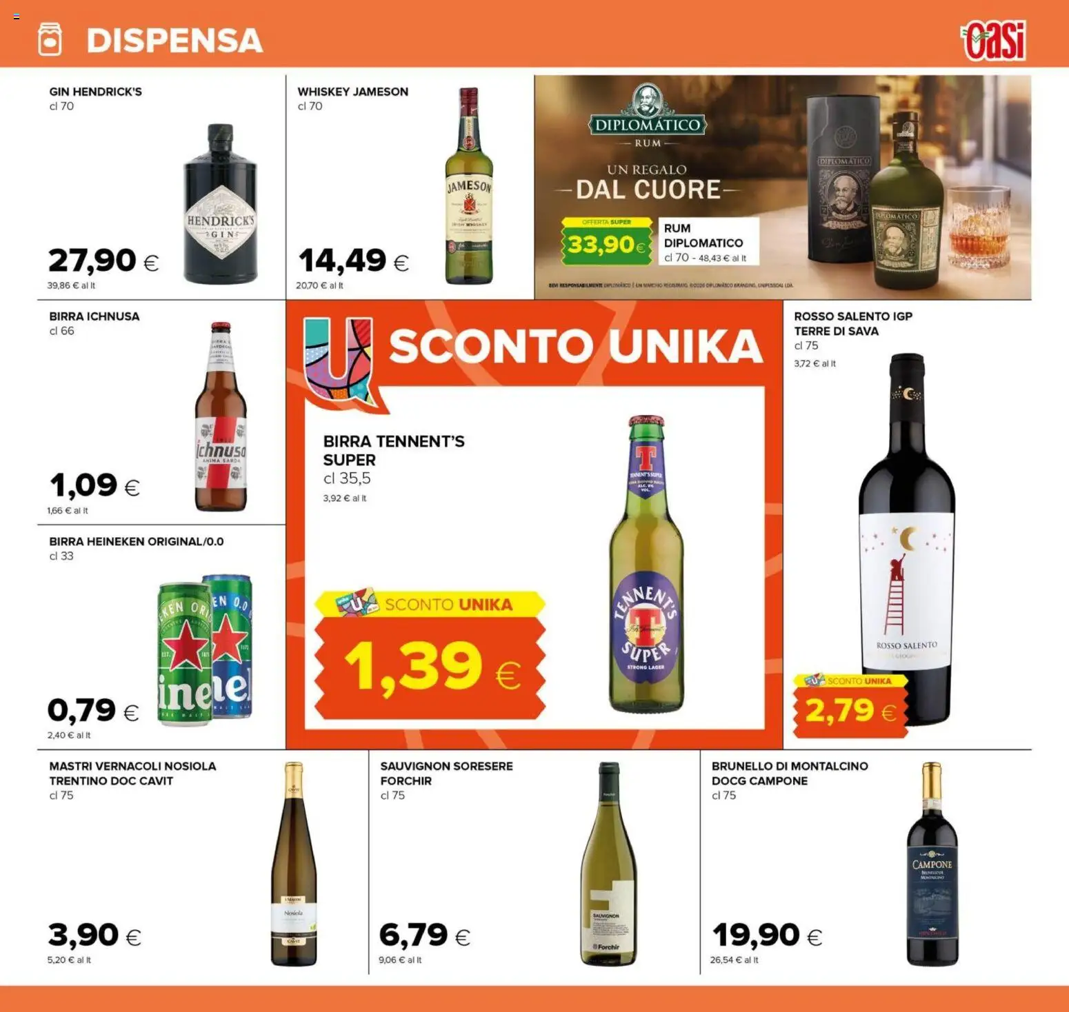 Volantino Oasi del 11.03.2026 | Pagina: 17 | Prodotti: Tennent's, Birra, Gin, Heineken