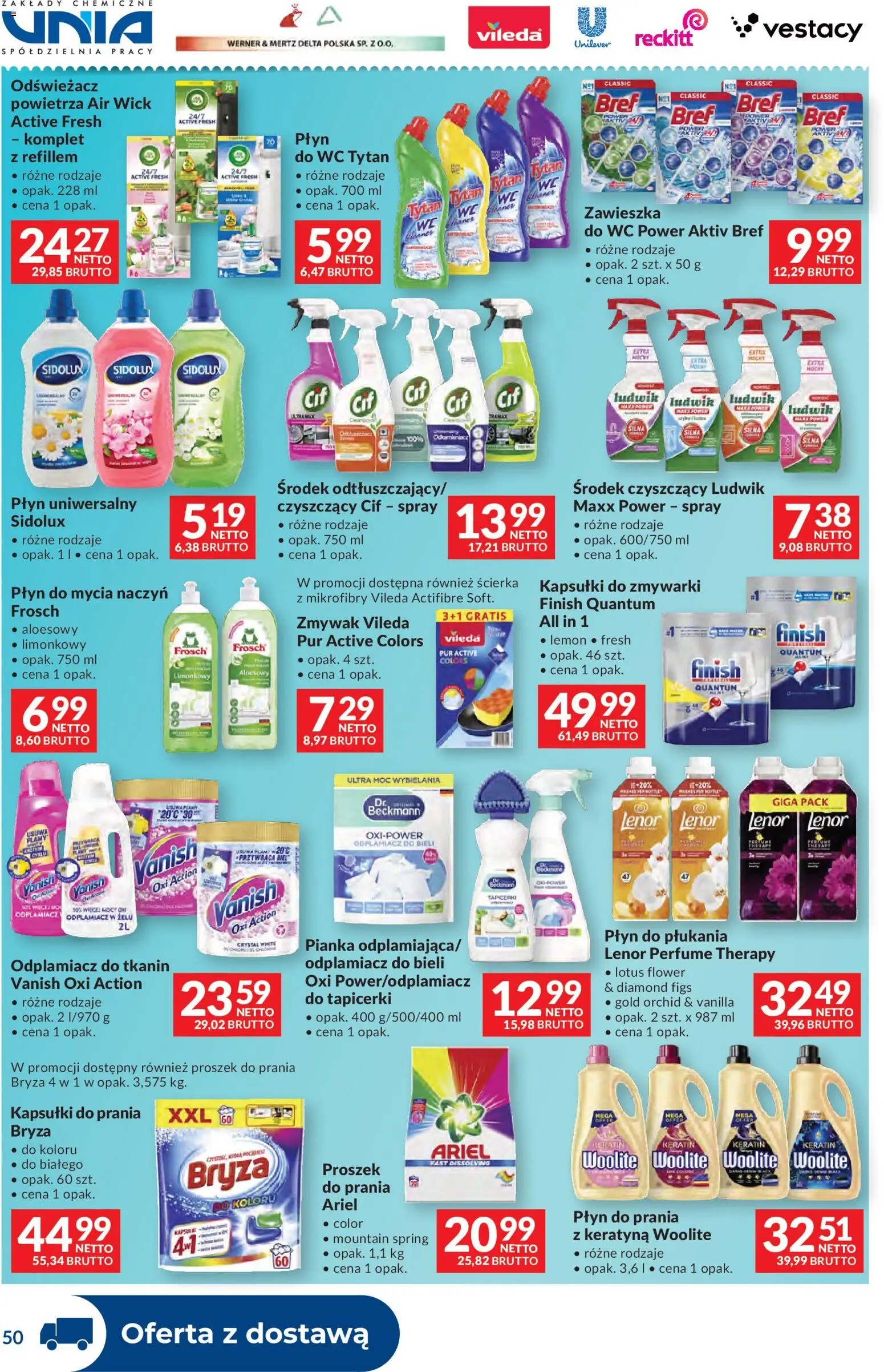 Makro gazetka - Dystrybucja do sklepów od 07.07.2026 | Strona: 50 | Produkty: Vileda, Proszek do prania, Odplamiacz, Kapsułki do zmywarki