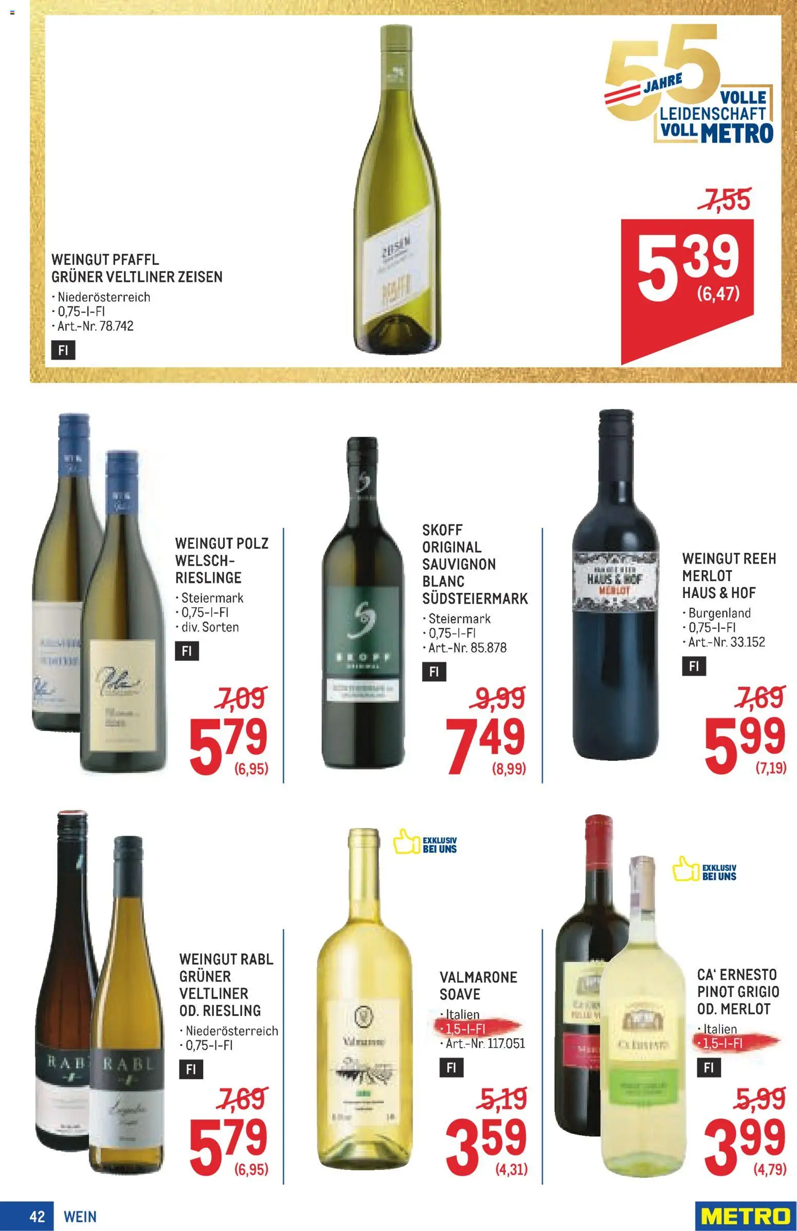 Metro angebote Profi gültig ab 15.10.2026 | Seite: 42 | Produkte: Wein