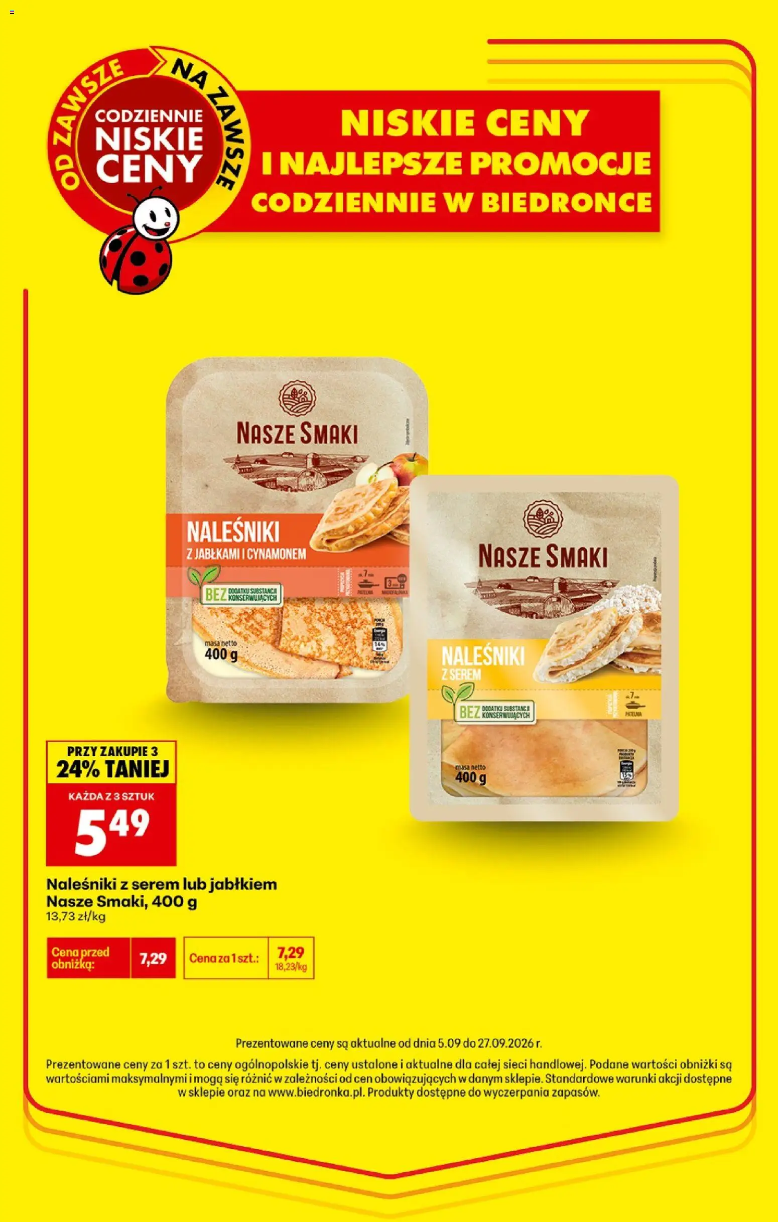 Biedronka gazetka od czwartku od 10.09.2026 | Strona: 25 | Produkty: Serem, Naleśniki z jabłkami, Naleśniki