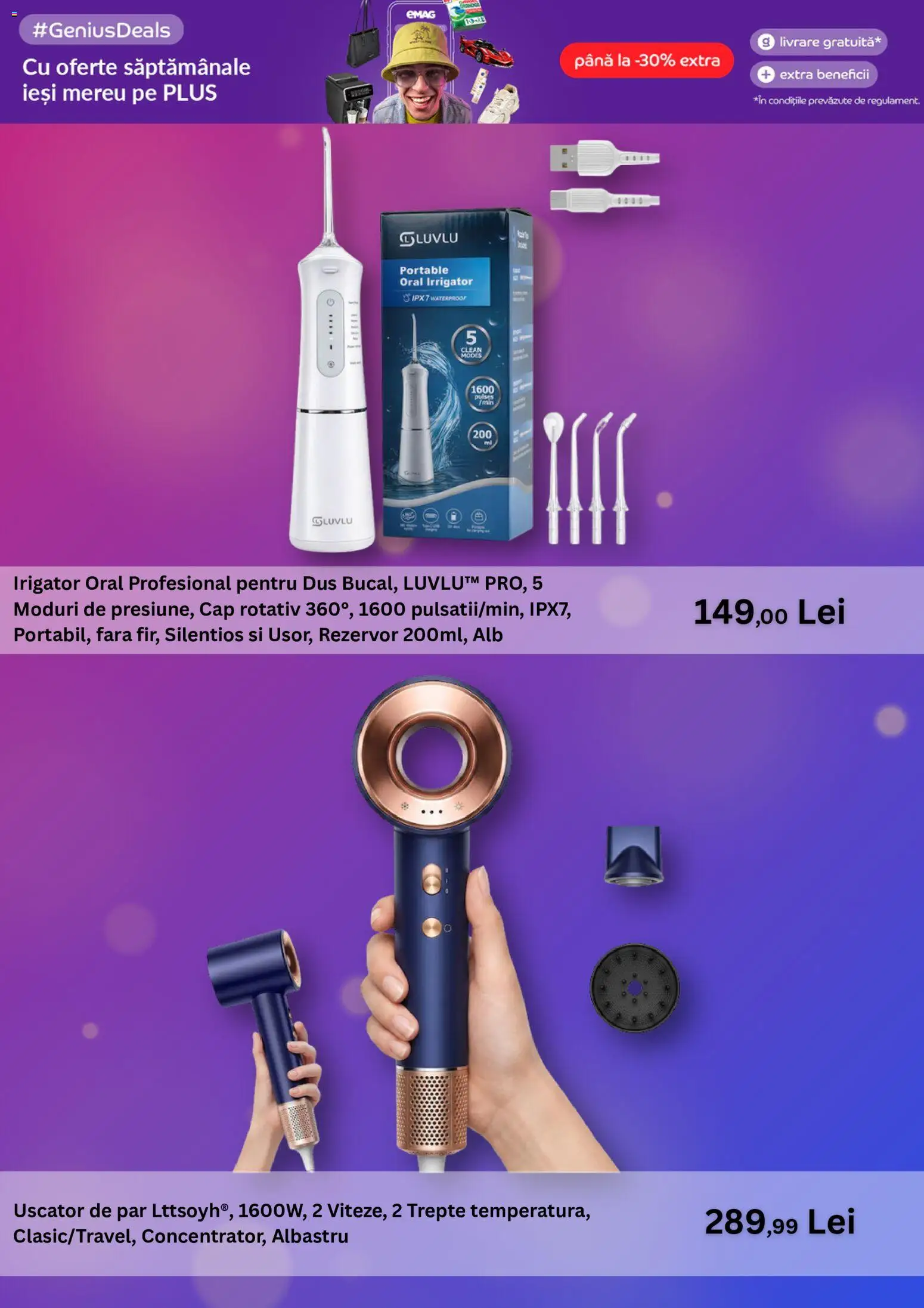 Noul catalog Emag – valabil de la 20.10.2026 | Pagină: 3 | Produse: Uscător, Uscător De Păr, Duș, Plus