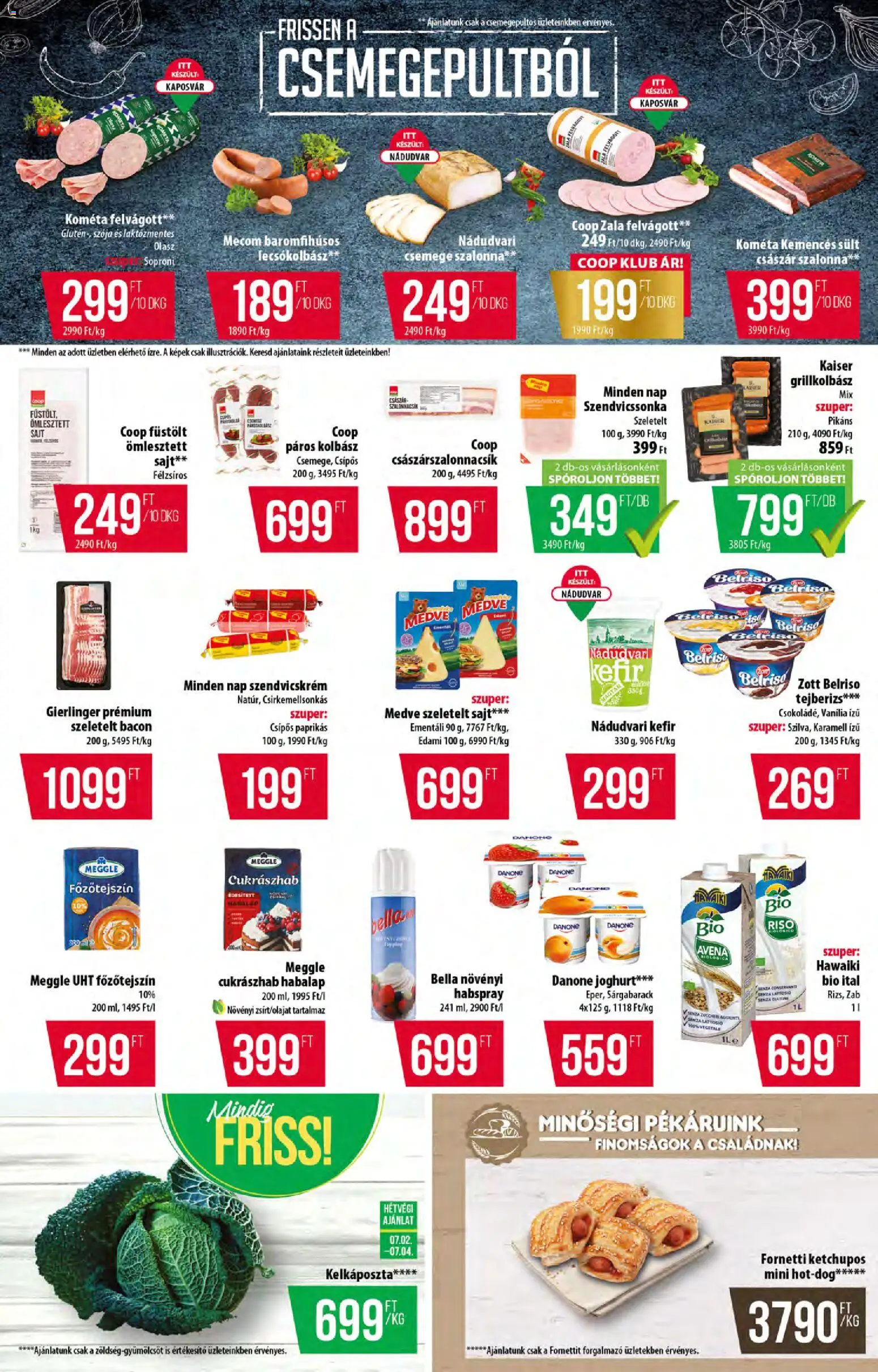 COOP akciós ujság - amely érvényes a következő dátumtól: 2026.07.09. | Oldal: 2 | Termékek: Szendvicskrém, Főzőtejszín, Joghurt, Cukrászhab