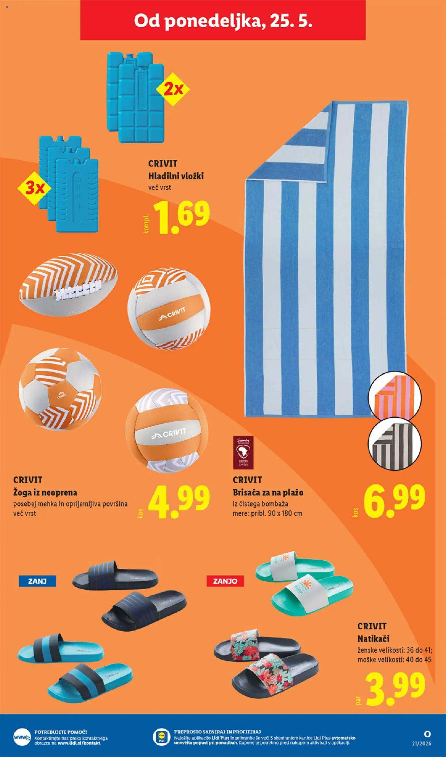 Novi Lidl katalog ponudbe – veljaven od 21.05.2026 | Stran: 57 | Izdelki: Brisača, Vložki, Natikaci