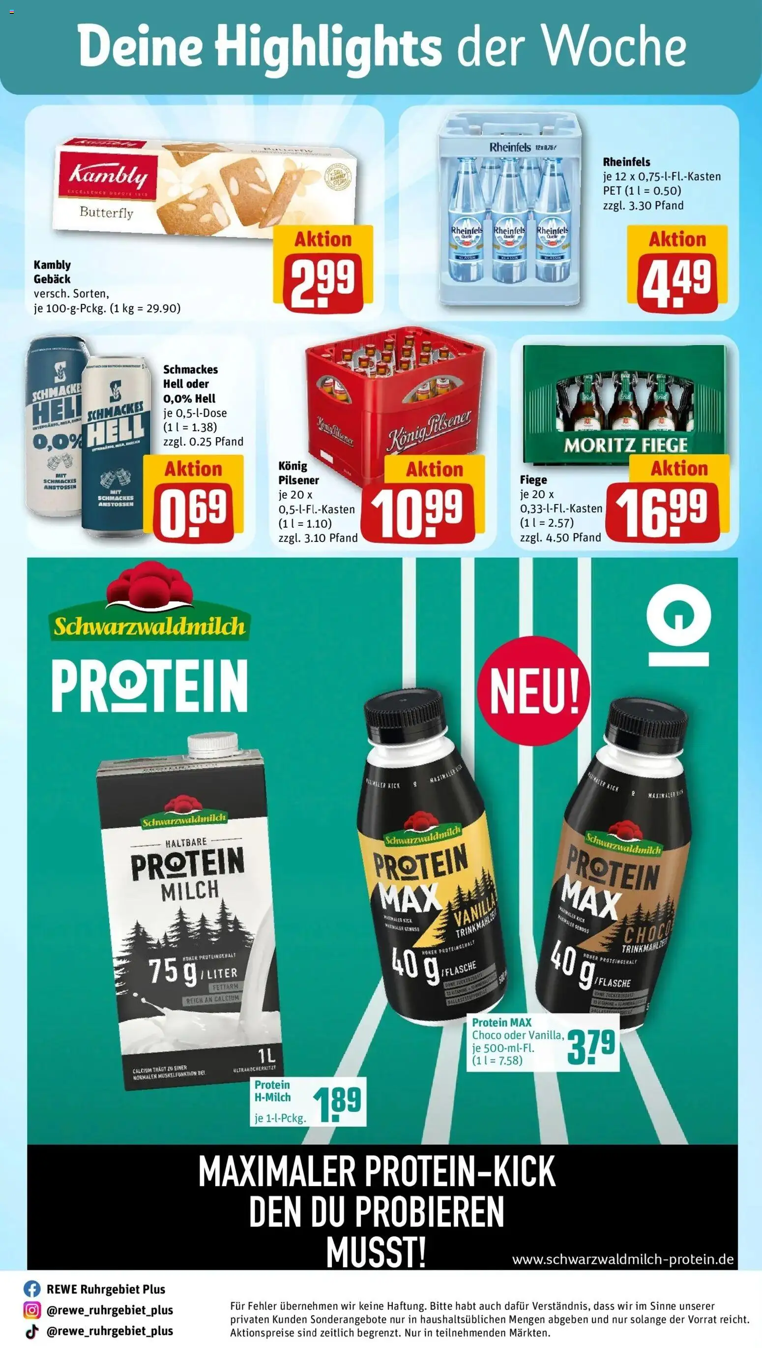 REWE Prospekt ab 19.10.2026 zum Blättern » Angebote | Seite: 33 | Produkte: Milch