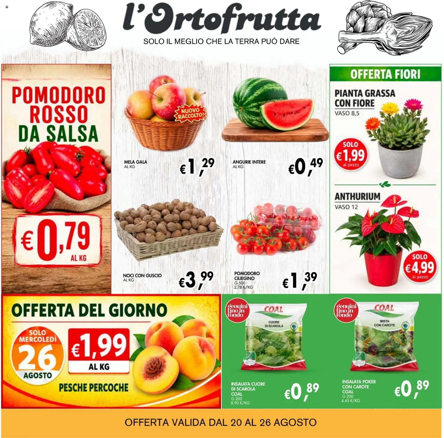 Volantino Coal del 13/08/2026 | Pagina: 3 | Prodotti: Insalata, Salsa, Pomodoro, Pesche