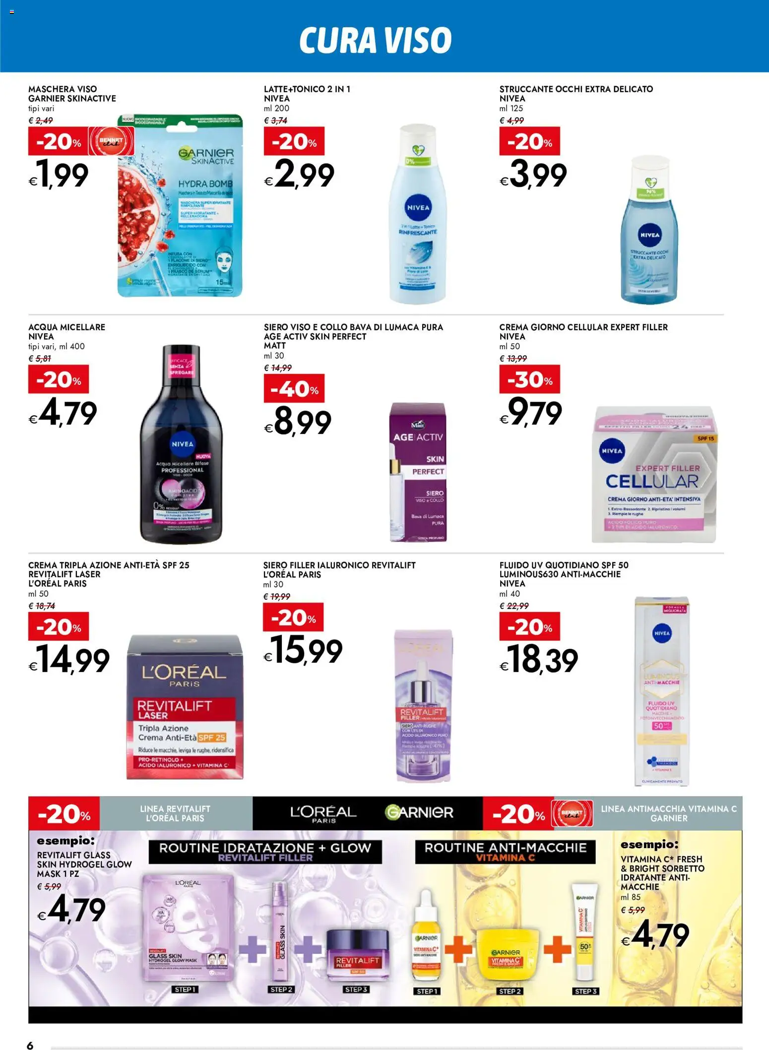 Volantino bennet del 11.06.2026 | Pagina: 6 | Prodotti: Crema, Acqua micellare, Struccante, Maschera viso