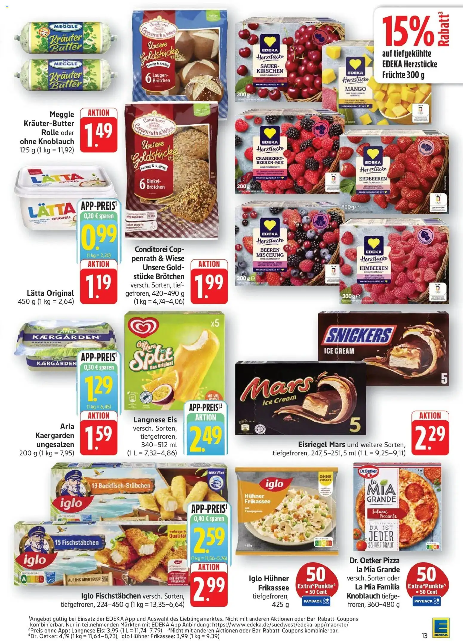 Edeka Prospekt Göppingen – gültig ab 10.08.2026 | Seite: 13 | Produkte: Himbeeren, Butter, Snickers, Knoblauch