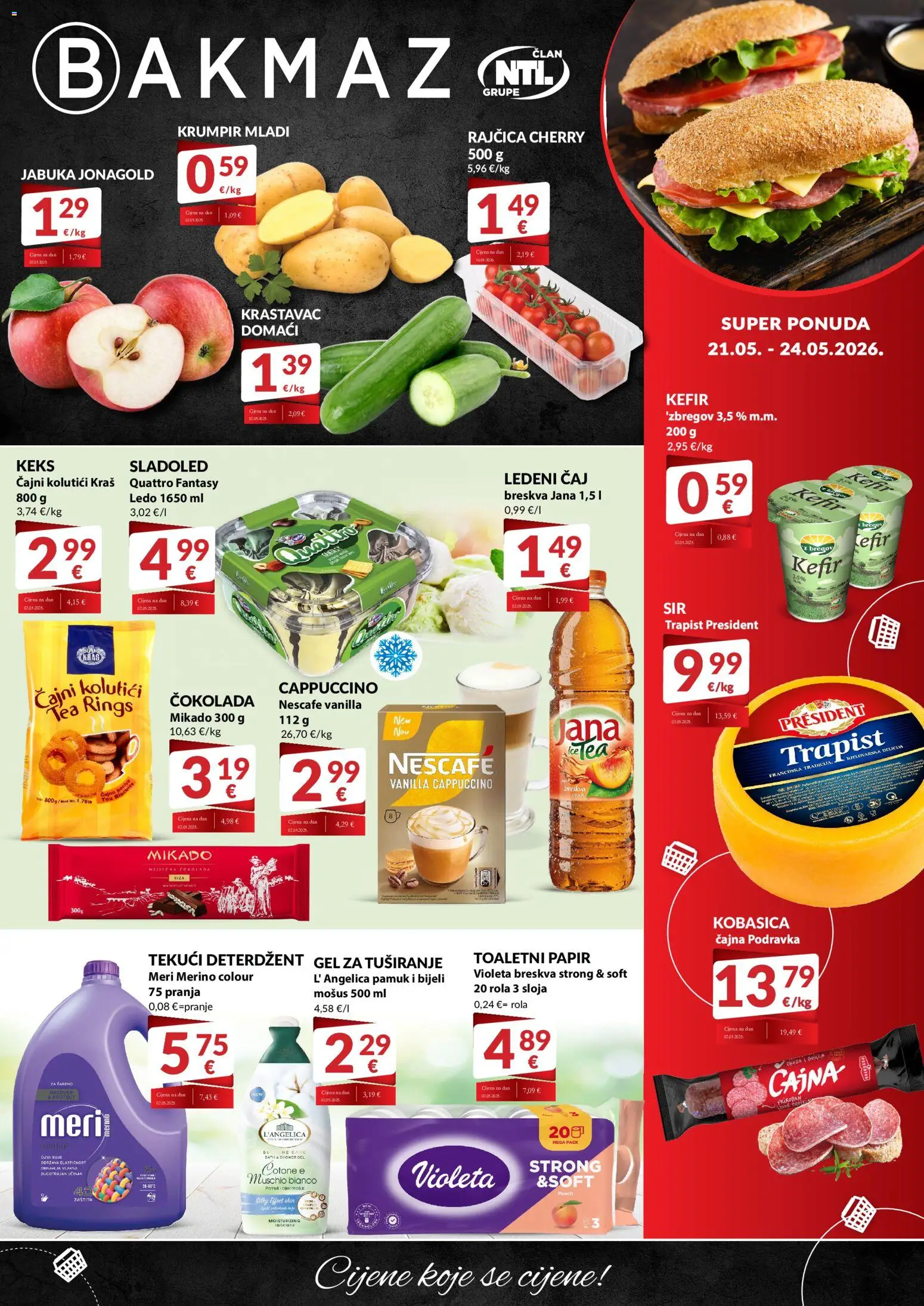 Bakmaz katalog | vrijedi od 21.05.2026 | Stranica: 1 | Proizvodi: Gel za tuširanje, Ledeni čaj, Krastavac, Ledo