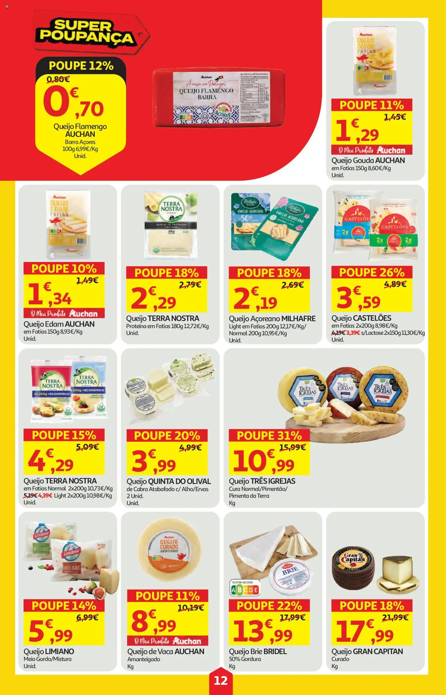 Auchan folheto │ válido de 09/04/2026 | Página: 12 | Produtos: Queijo Gouda, Pimenta, Queijo, Queijo curado