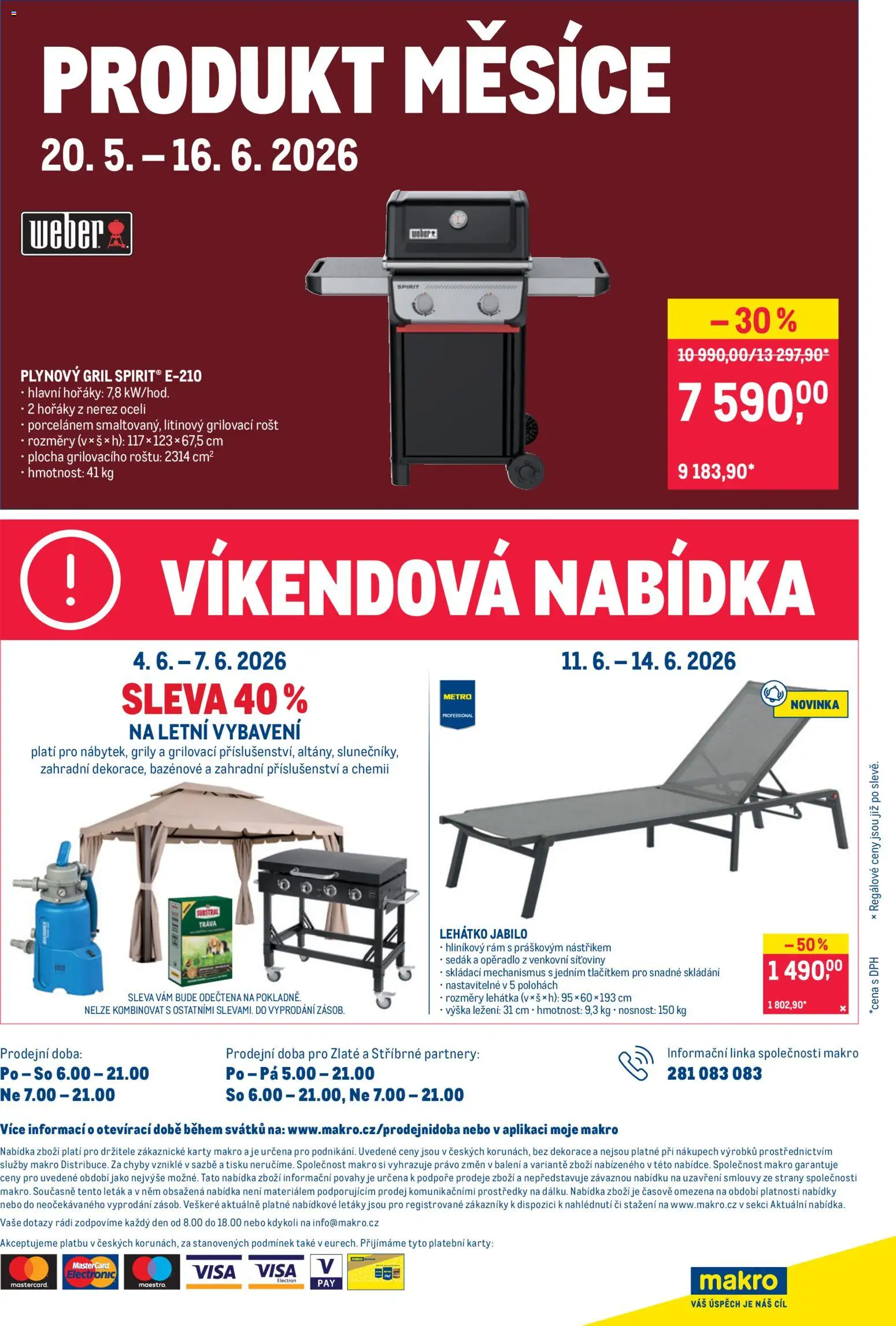 Makro leták - Nepotravinové zboží od 03.06.2026 | Strana: 11 | Produkty: Gril, Lehátko, Karty, Dekorace