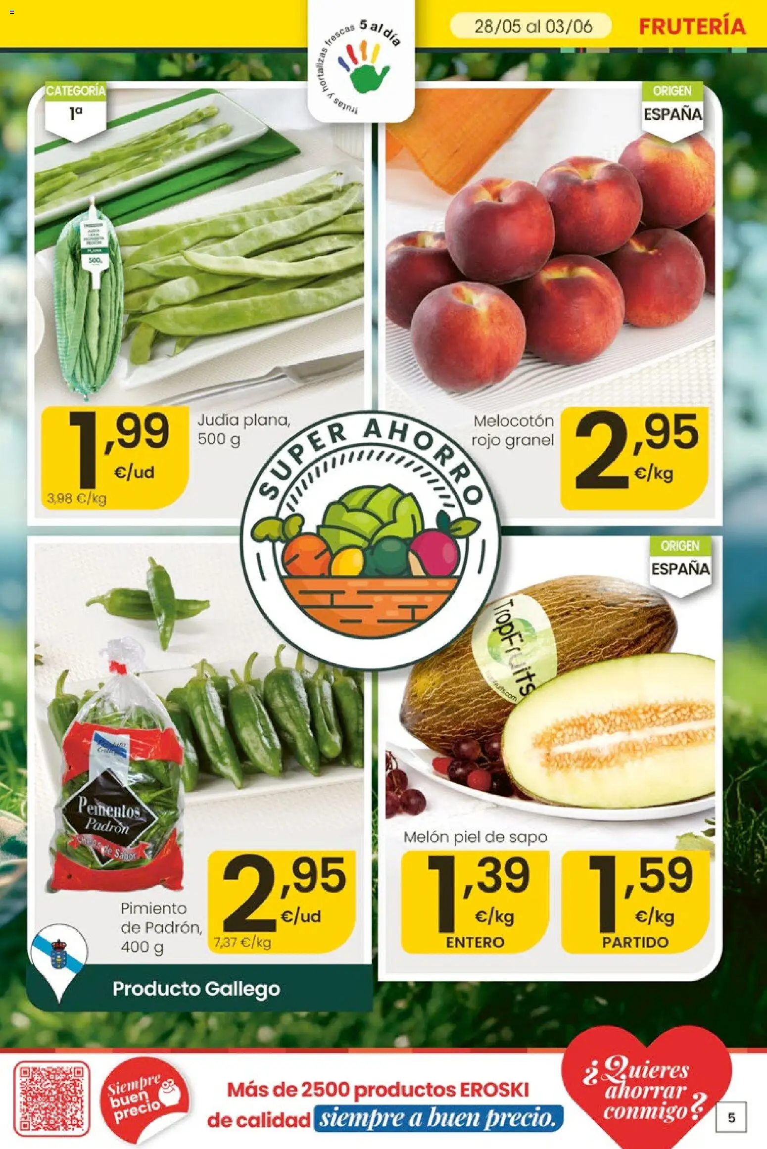 Eroski Ofertones de verano │ válido desde el 28.05.2026 | Página: 5 | Productos: Φορτιστής, Κάδος απορρυμάτων