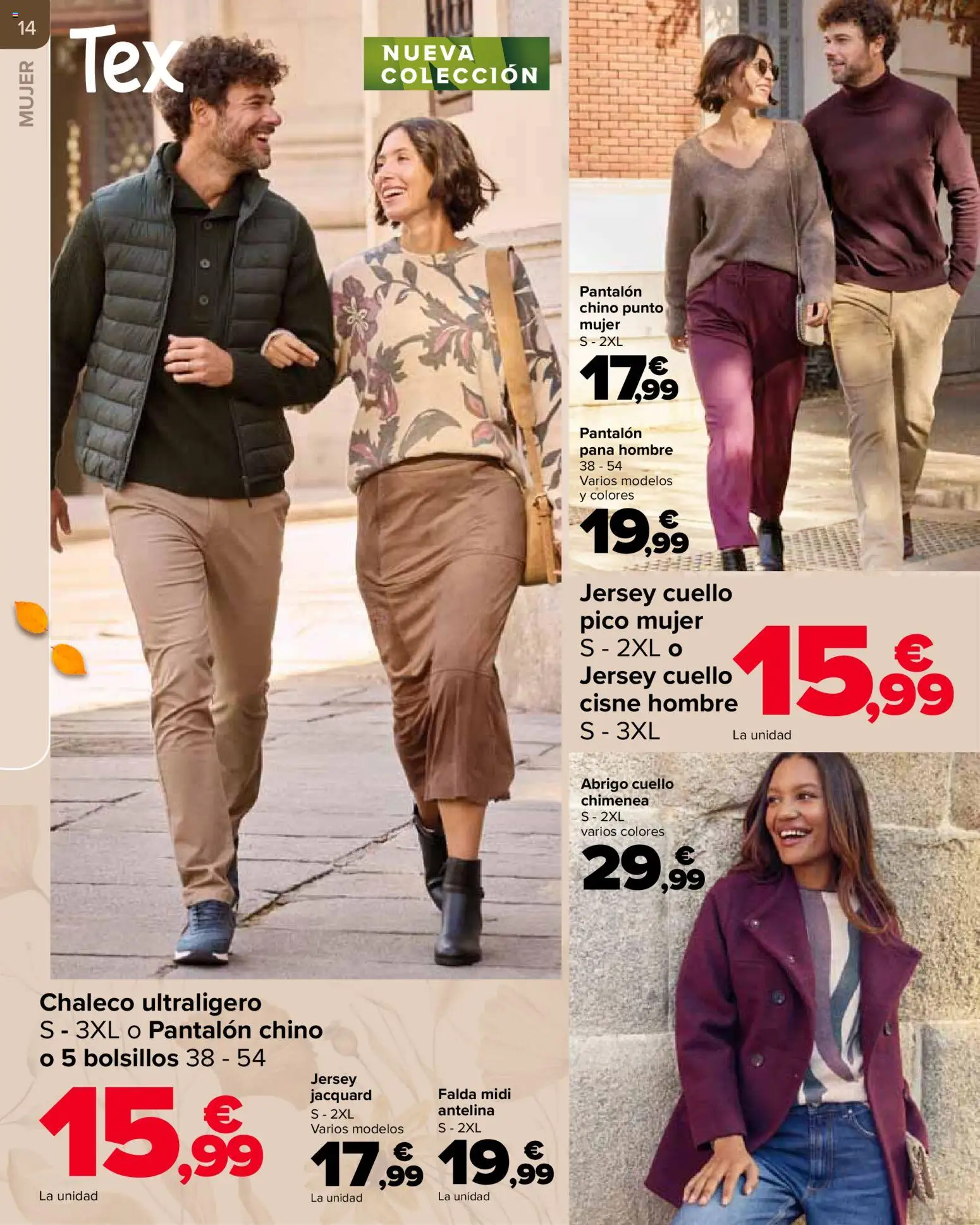 Carrefour Otoño │ válido desde el 20/10/2026 | Página: 14 | Productos: Falda midi, Chaleco