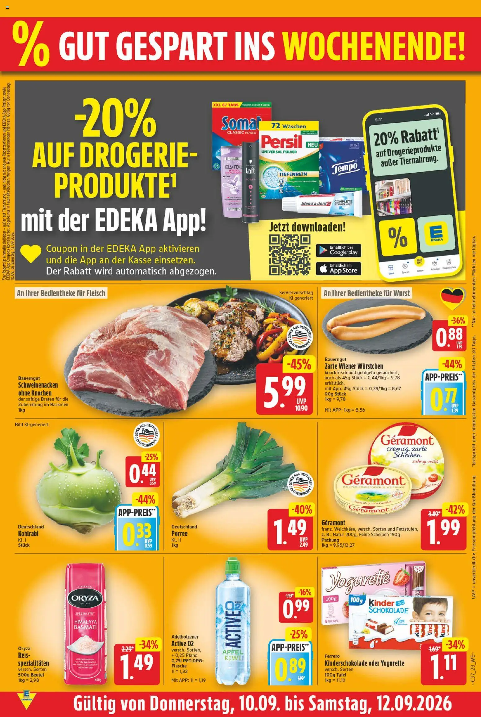 E center Prospekt – gültig ab 07.09.2026 | Seite: 28 | Produkte: Yogurette, Schokolade, Spiegel, Backofen