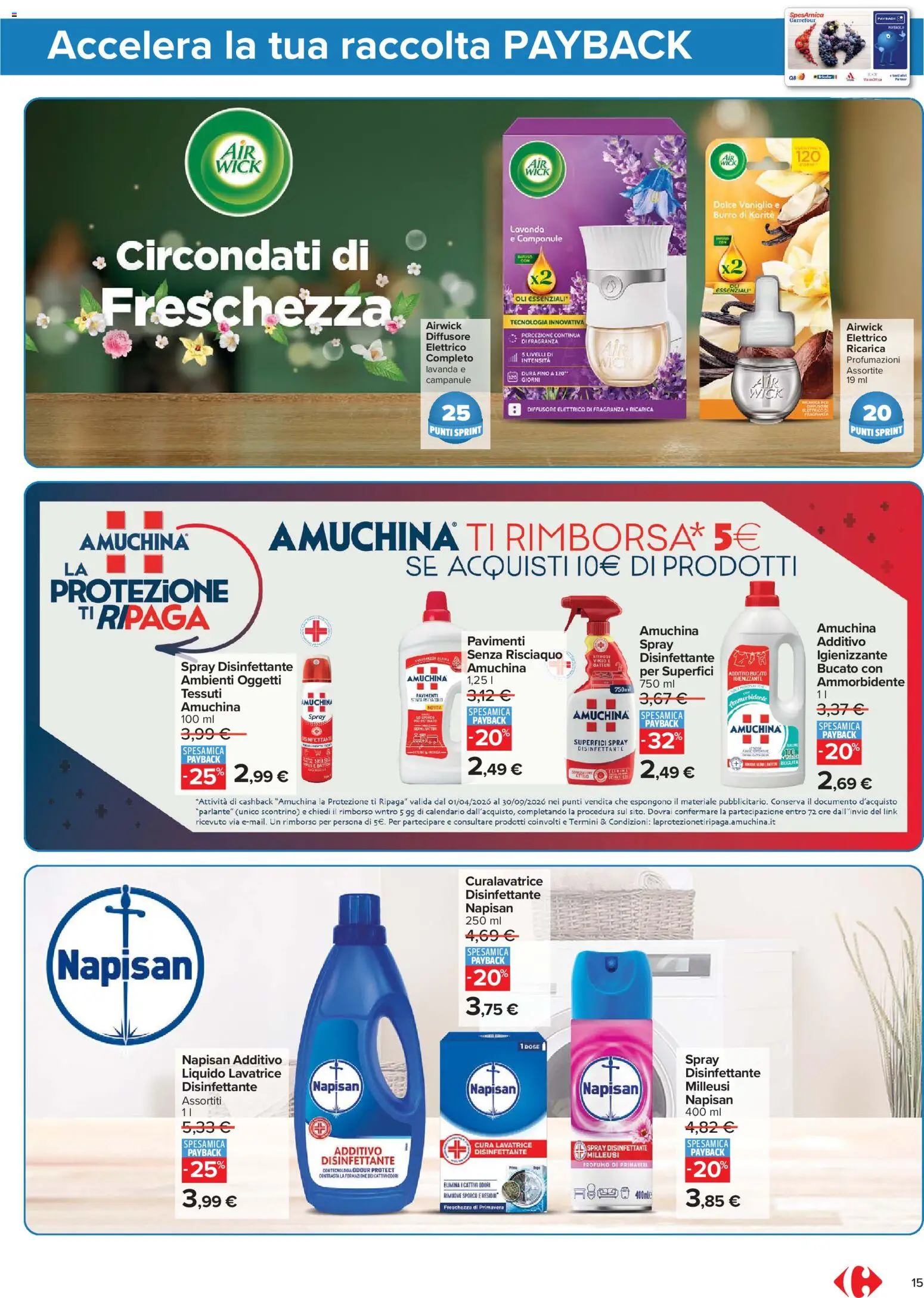 Volantino Carrefour del 13/07/2026 | Pagina: 15 | Prodotti: Spray disinfettante, Lavatrice, Lavanda, Profumo