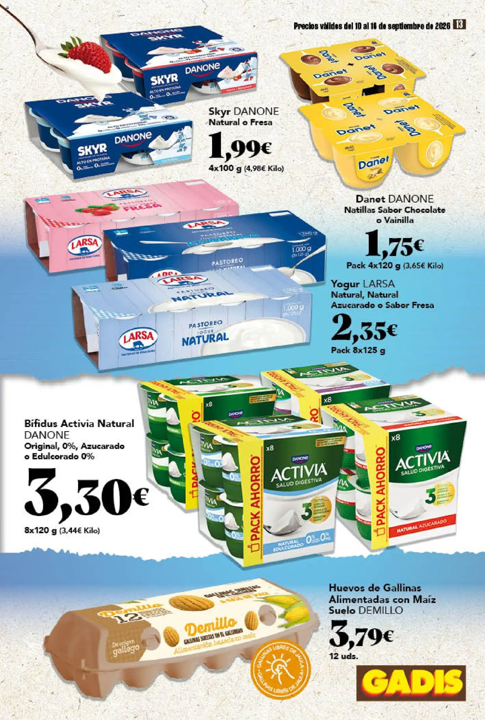 Gadis folleto │ válido desde el 10/09/2026 | Página: 13 | Productos: Maíz, Yogur, Huevos, Chocolate