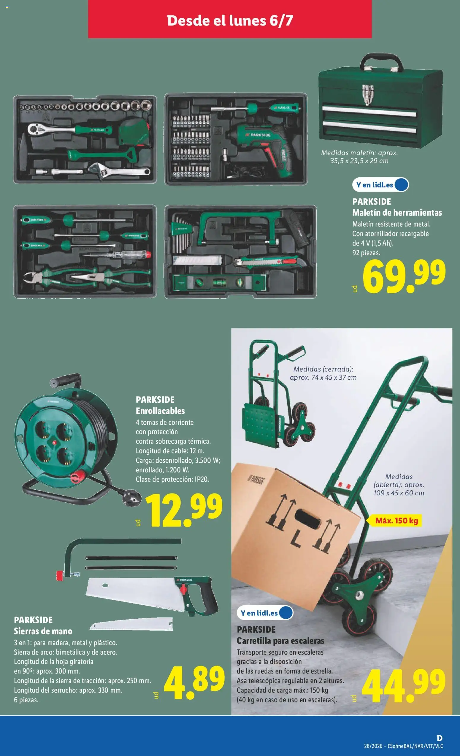 Lidl folleto de bazar │ válido desde el 06/07/2026 | Página: 11 | Productos: Serrucho, Cable