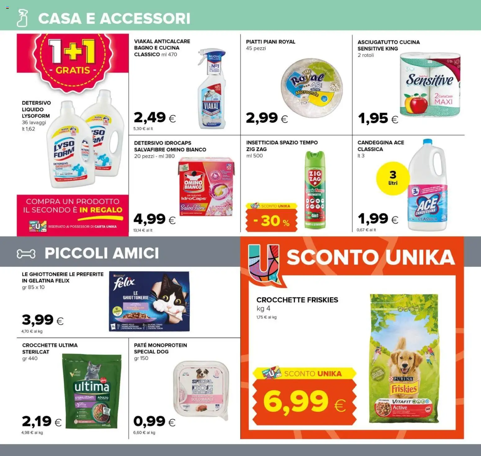 Volantino Oasi del 16/07/2026 | Pagina: 18 | Prodotti: Paté, Anticalcare, Asciugatutto, Insetticida