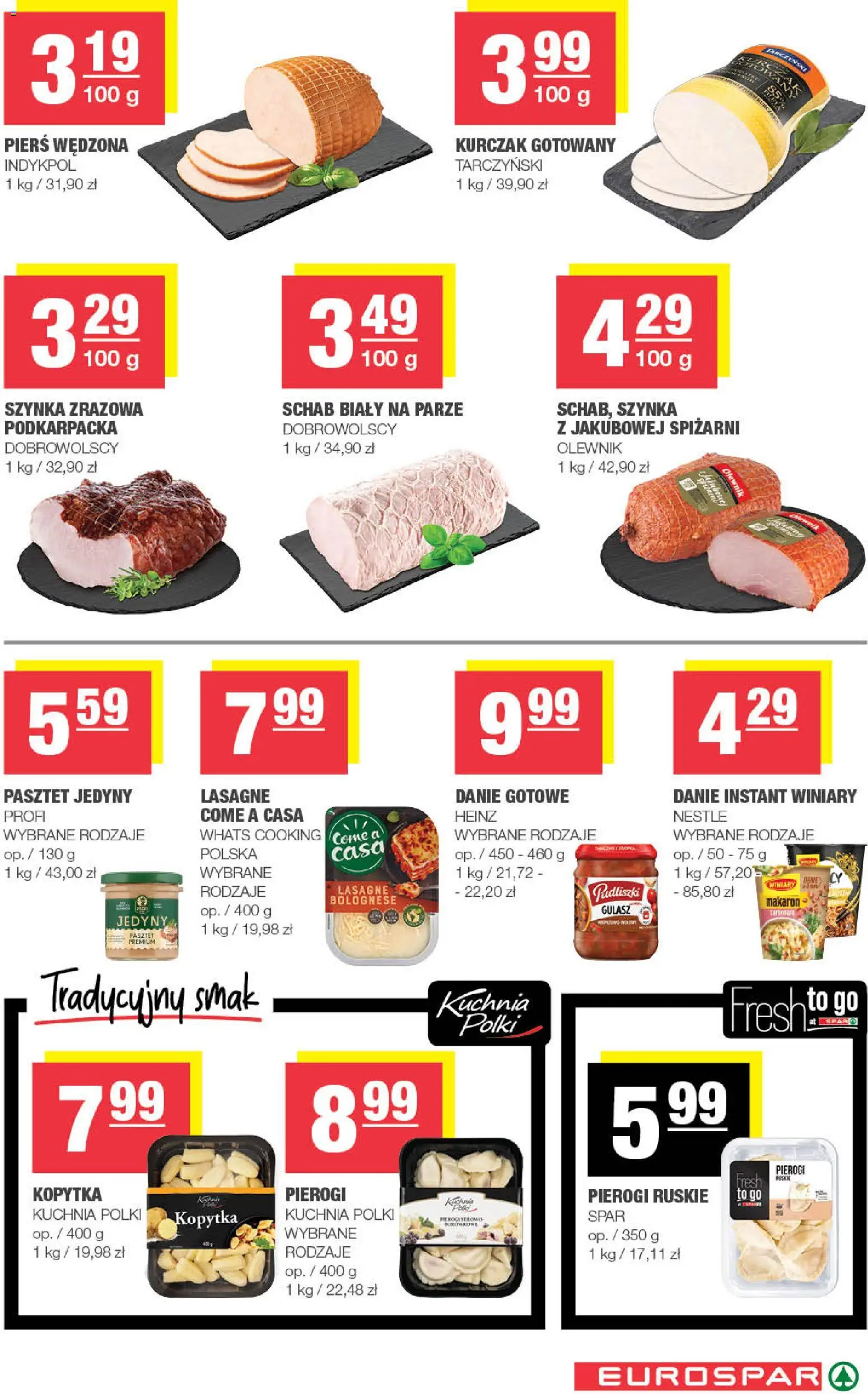 Spar gazetka - Eurospar od 01.07.2026 | Strona: 7 | Produkty: Schab, Pierogi, Lasagne, Makaron