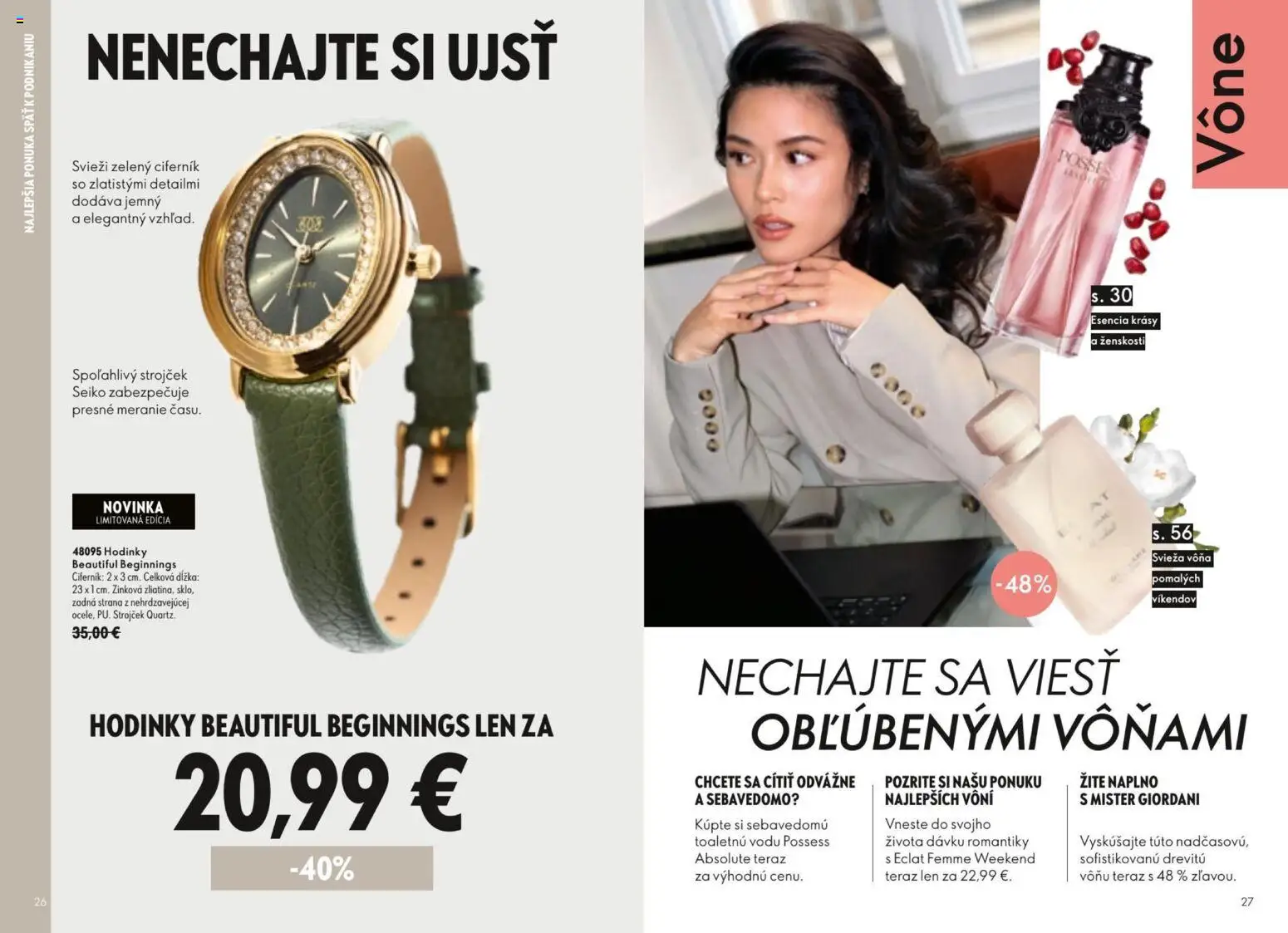 Nové Oriflame akcie – leták je platný od 19.08.2026 | Strana: 14 | Produkty: Strojček, Hodinky