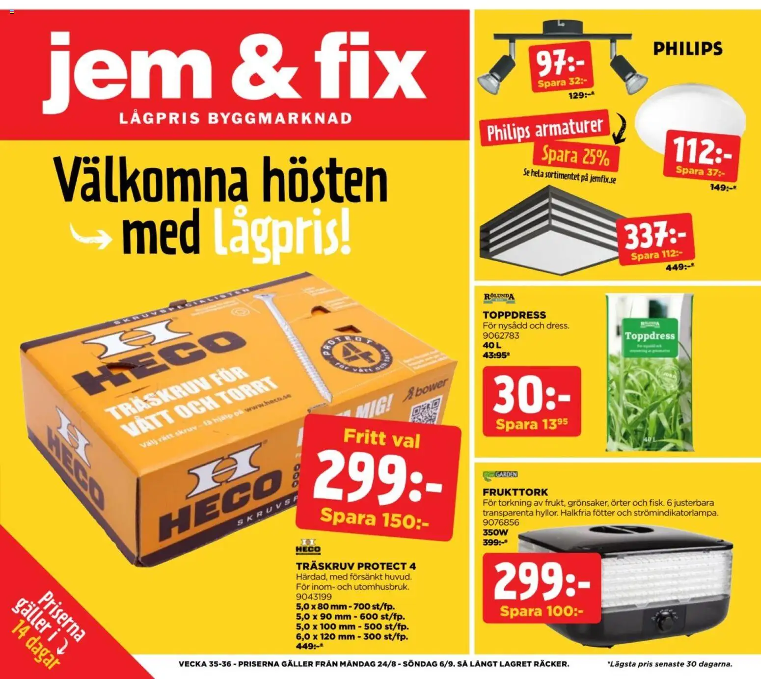 Jem & Fix reklamblad aktuell från 24/08/2026 | Sida: 1 | Produkter: Galler