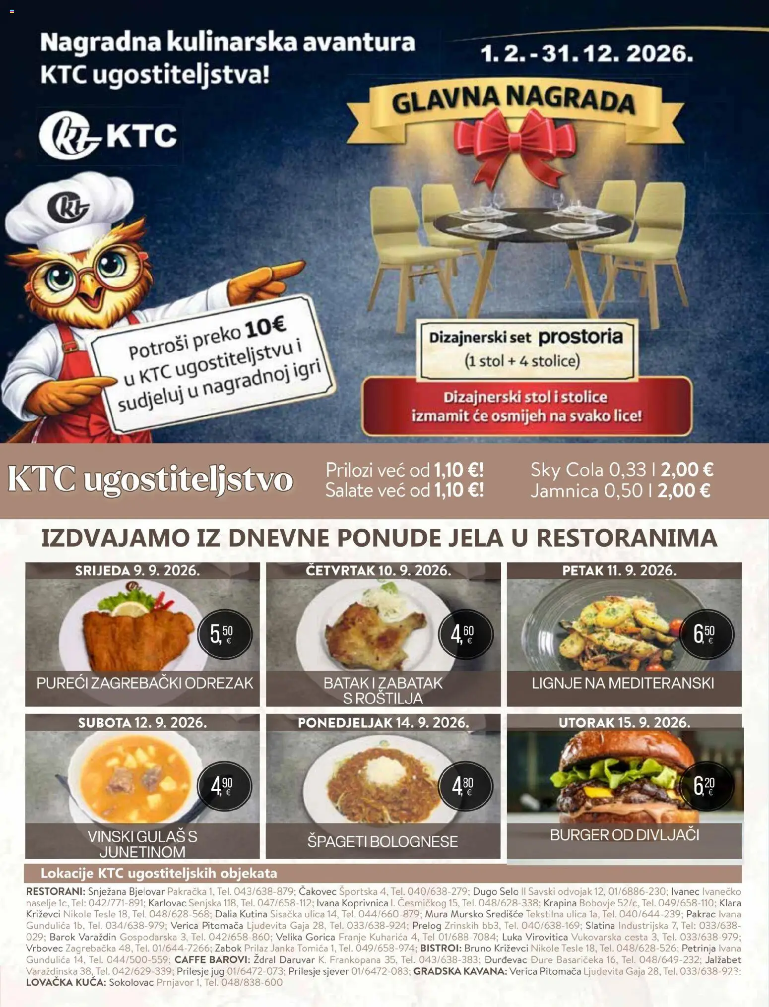 KTC katalog | vrijedi od 09.09.2026 | Stranica: 37 | Proizvodi: Stol, Odrezak, Lignje, Prilozi