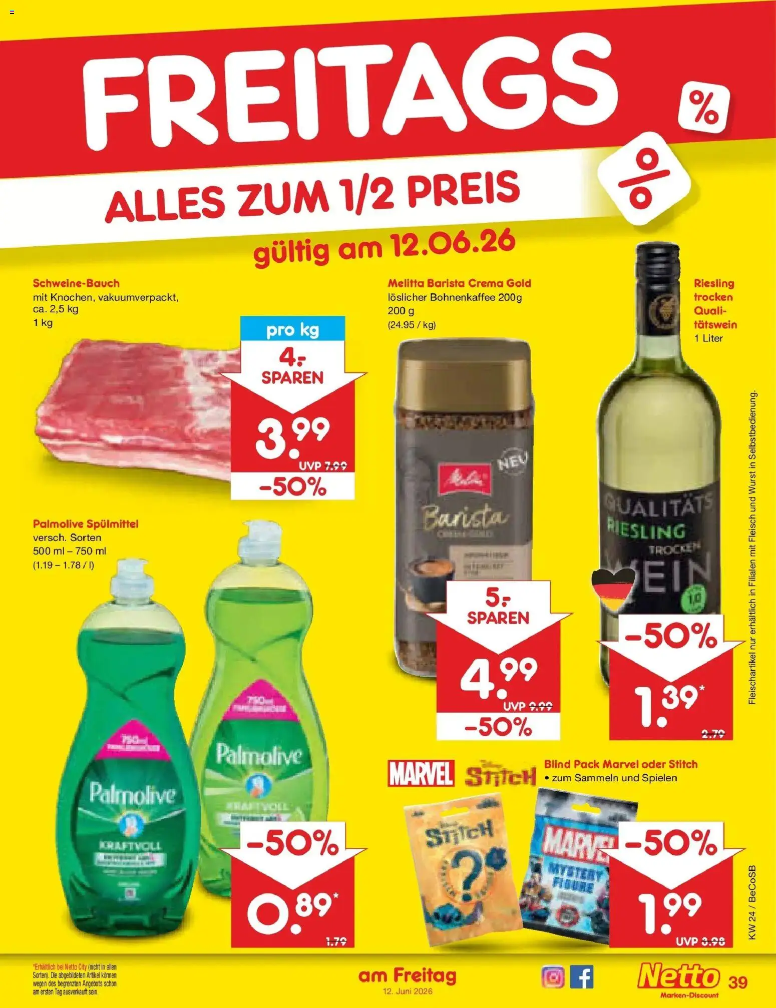 Netto Marken-Discount Prospekt Bitterfeld-Wolfen – gültig ab 08.06.2026 | Seite: 59 | Produkte: Melitta, Schweinebauch, Wurst, Fleisch