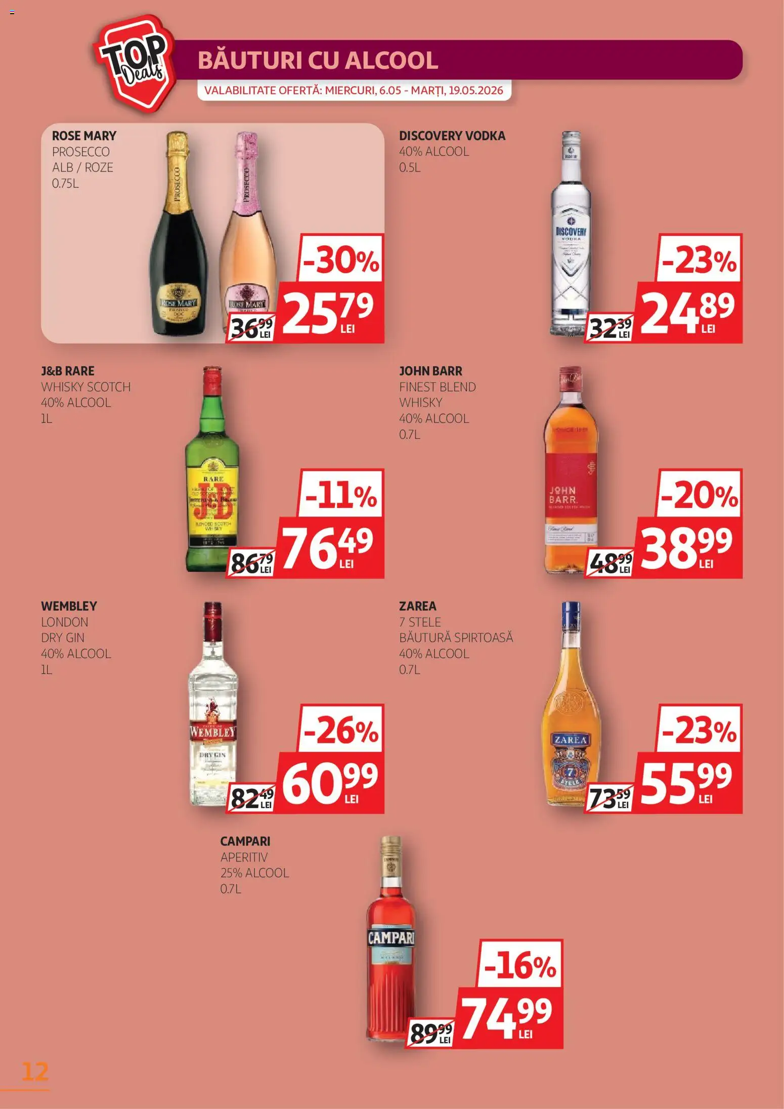 Noul catalog Auchan – valabil de la 06.05.2026 | Pagină: 12 | Produse: Prosecco, Gin, Vodka