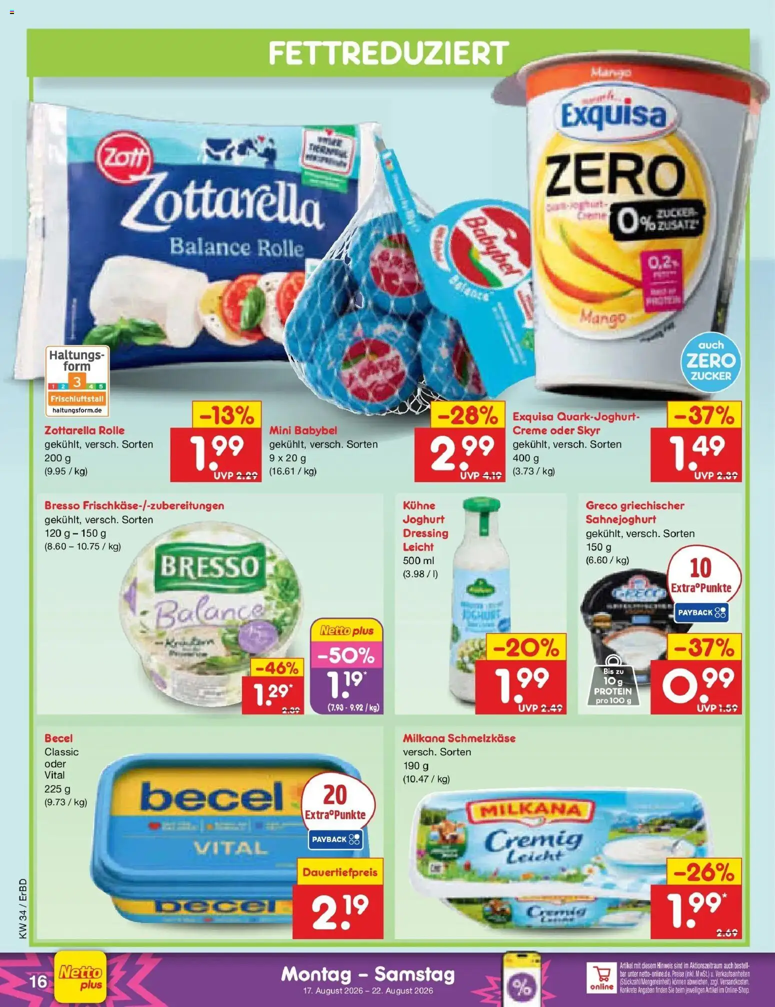 Netto Marken-Discount Prospekt Weimar – gültig ab 17.08.2026 | Seite: 22 | Produkte: Joghurt, Milkana, Zucker, Mango