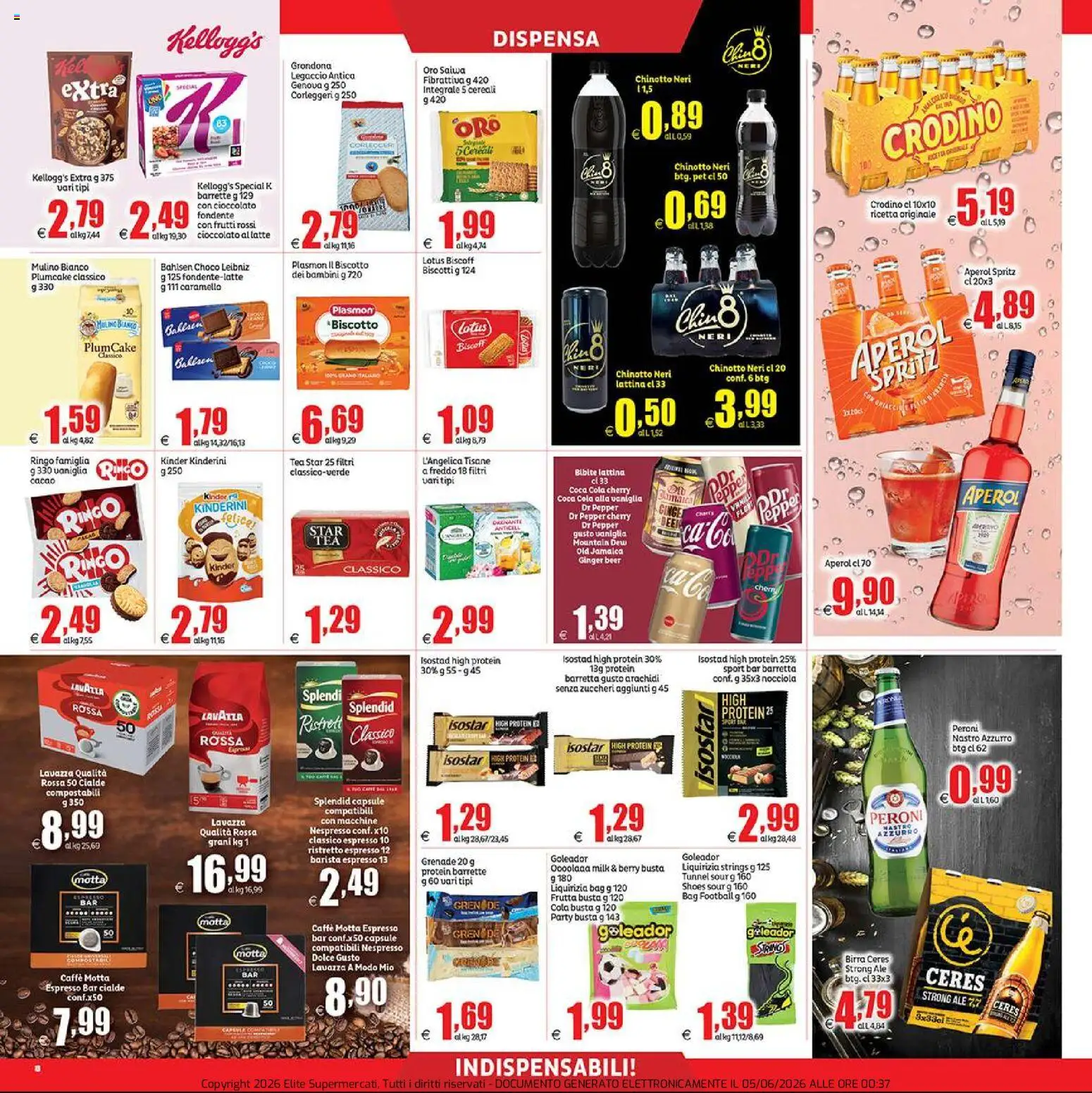 Volantino Elite Supermercati del 05.06.2026 | Pagina: 8 | Prodotti: Biscotti, Latte, Cacao, Coca Cola