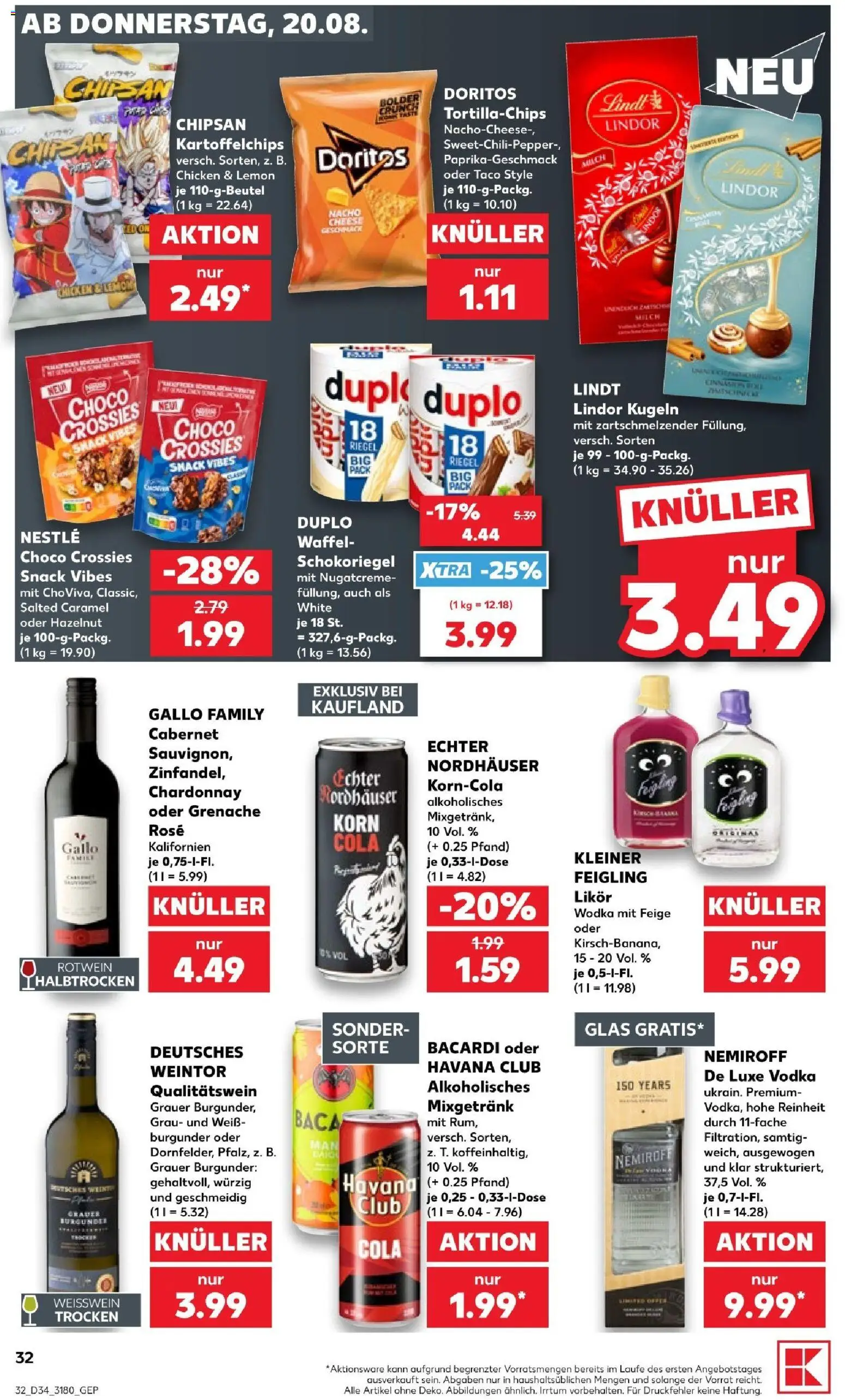 Kaufland Prospekt Leipzig – gültig ab 20.08.2026 | Seite: 32 | Produkte: Merci, Schokolade, Zucker, Sahne