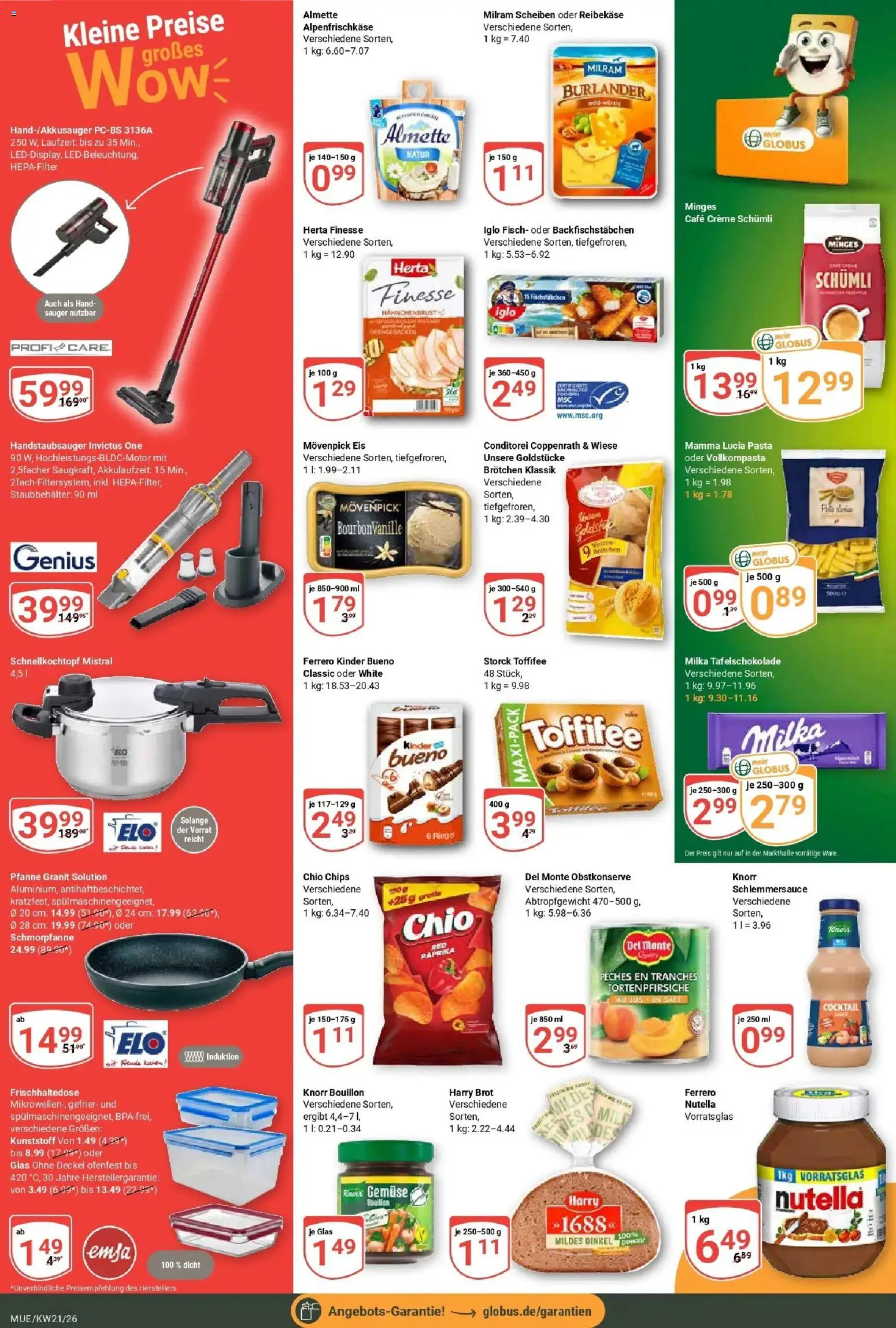 Globus Prospekt Mühldorf – gültig ab 17.05.2026 | Seite: 2 | Produkte: Milka, Movenpick eis, Reibekase, Herta finesse