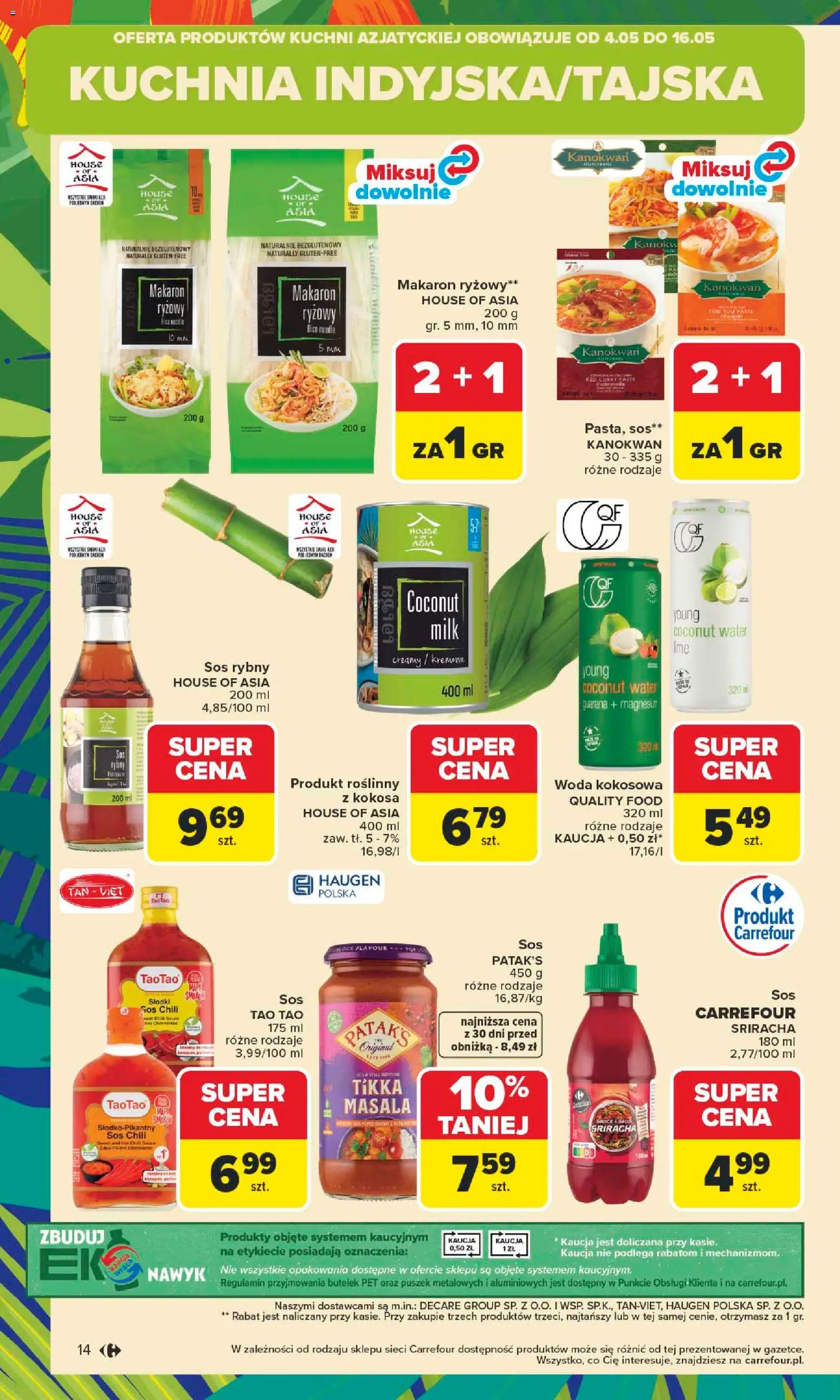 Carrefour gazetka od 04.05.2026 | Strona: 16 | Produkty: Chili, Woda kokosowa, Makaron, Sos